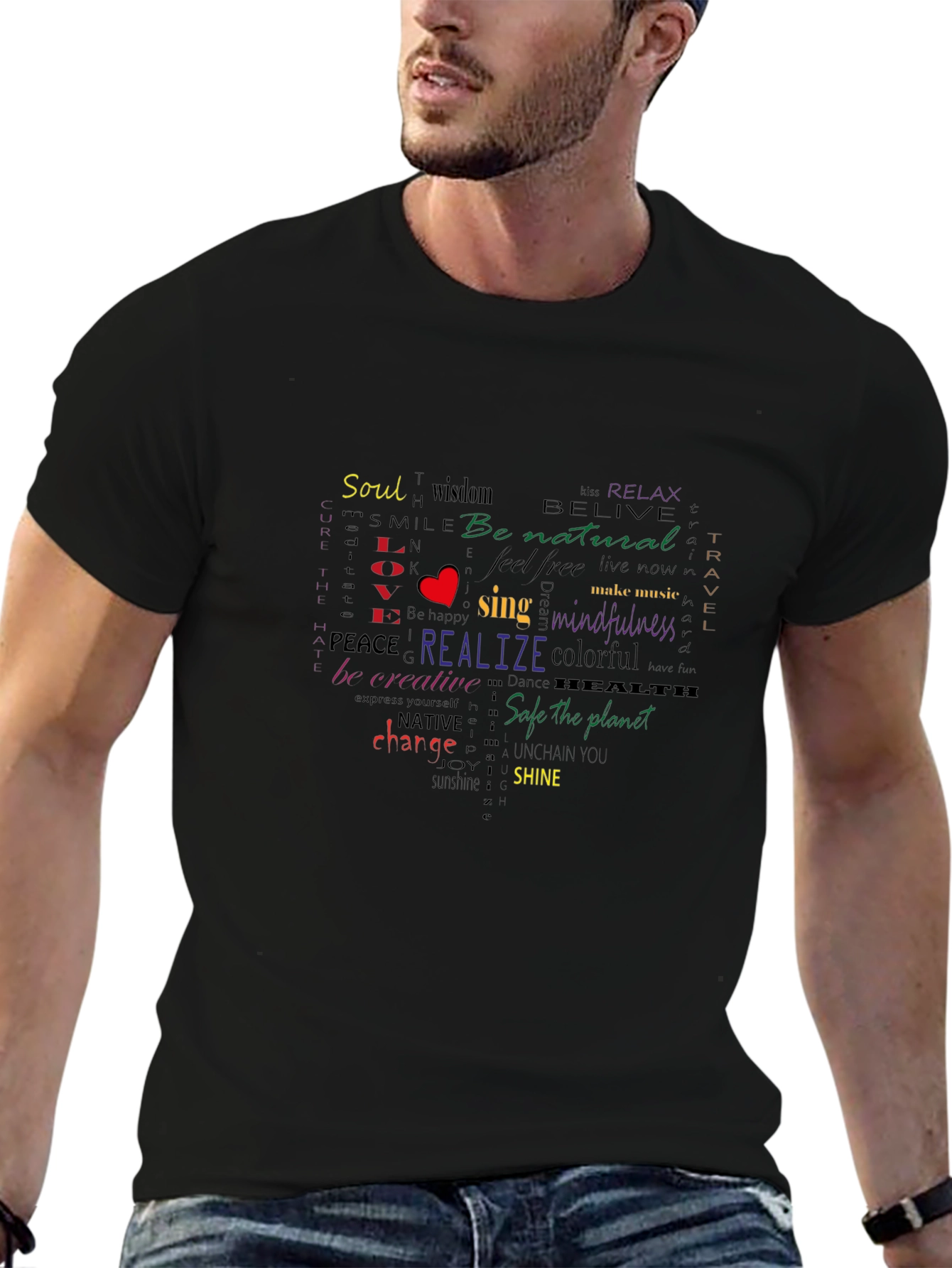 Heart Word Art Graphic T-Shirt