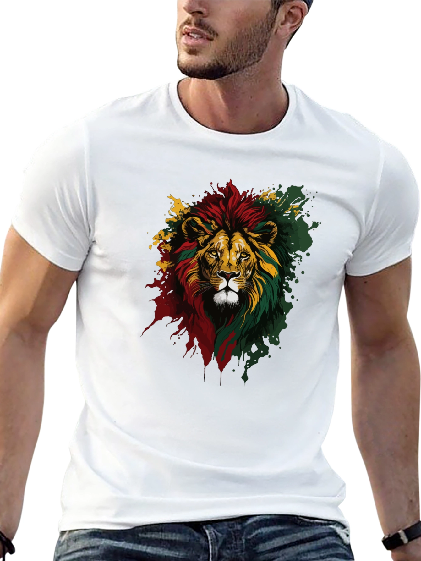 Rasta Lion Graphic Tee - Reggae Vibes