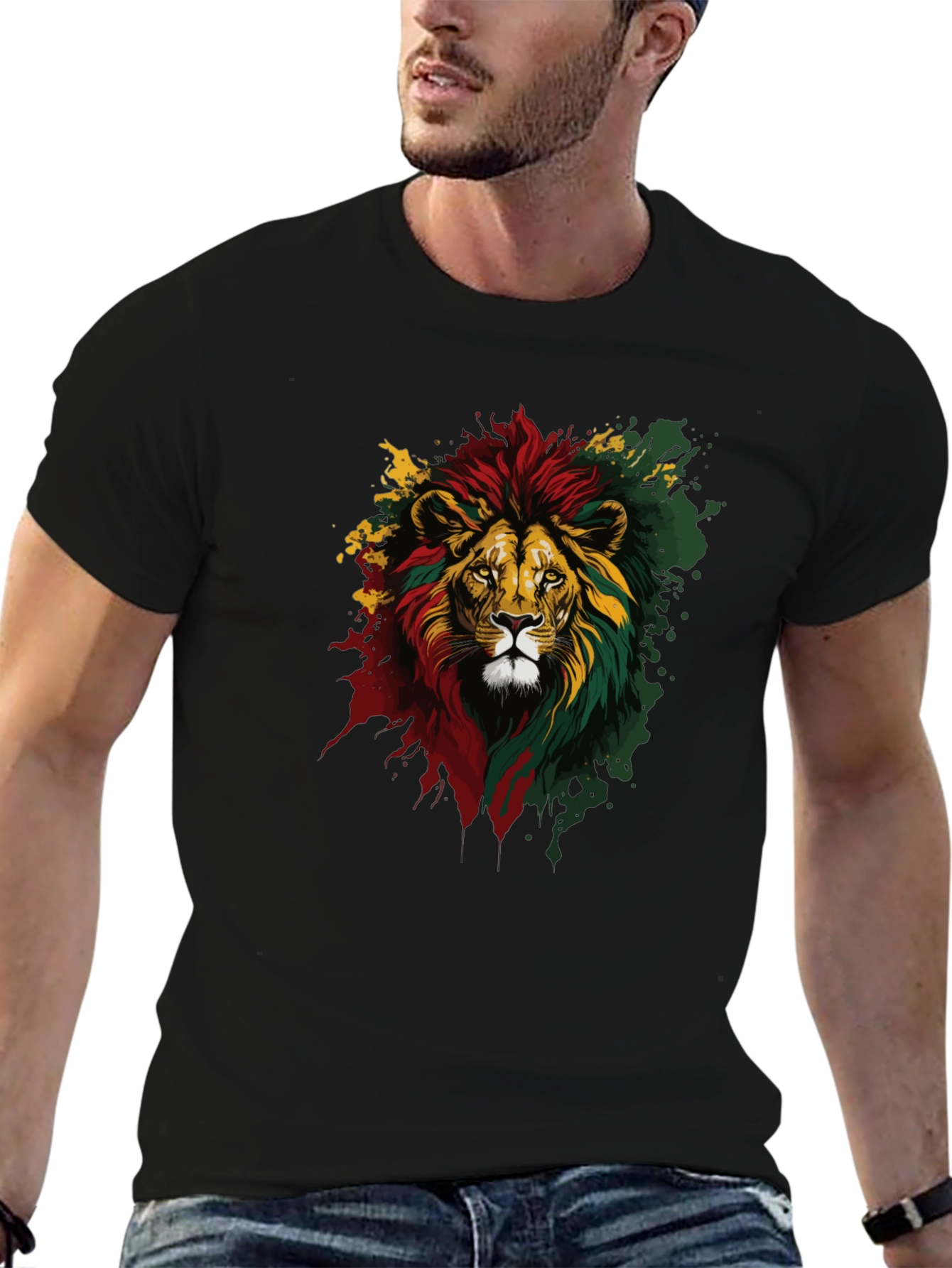Rasta Lion Graphic Tee - Reggae Vibes
