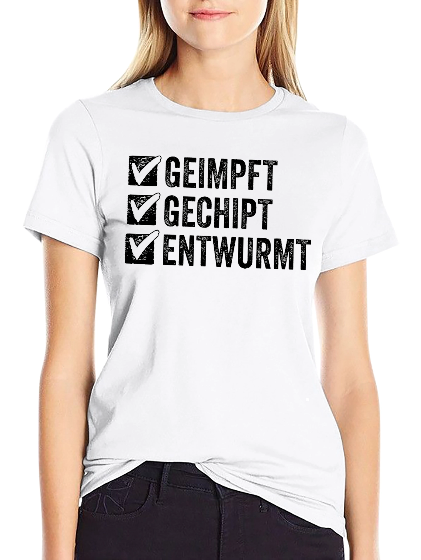 Geimpft Gechipt Entwurmt Funny T-Shirt