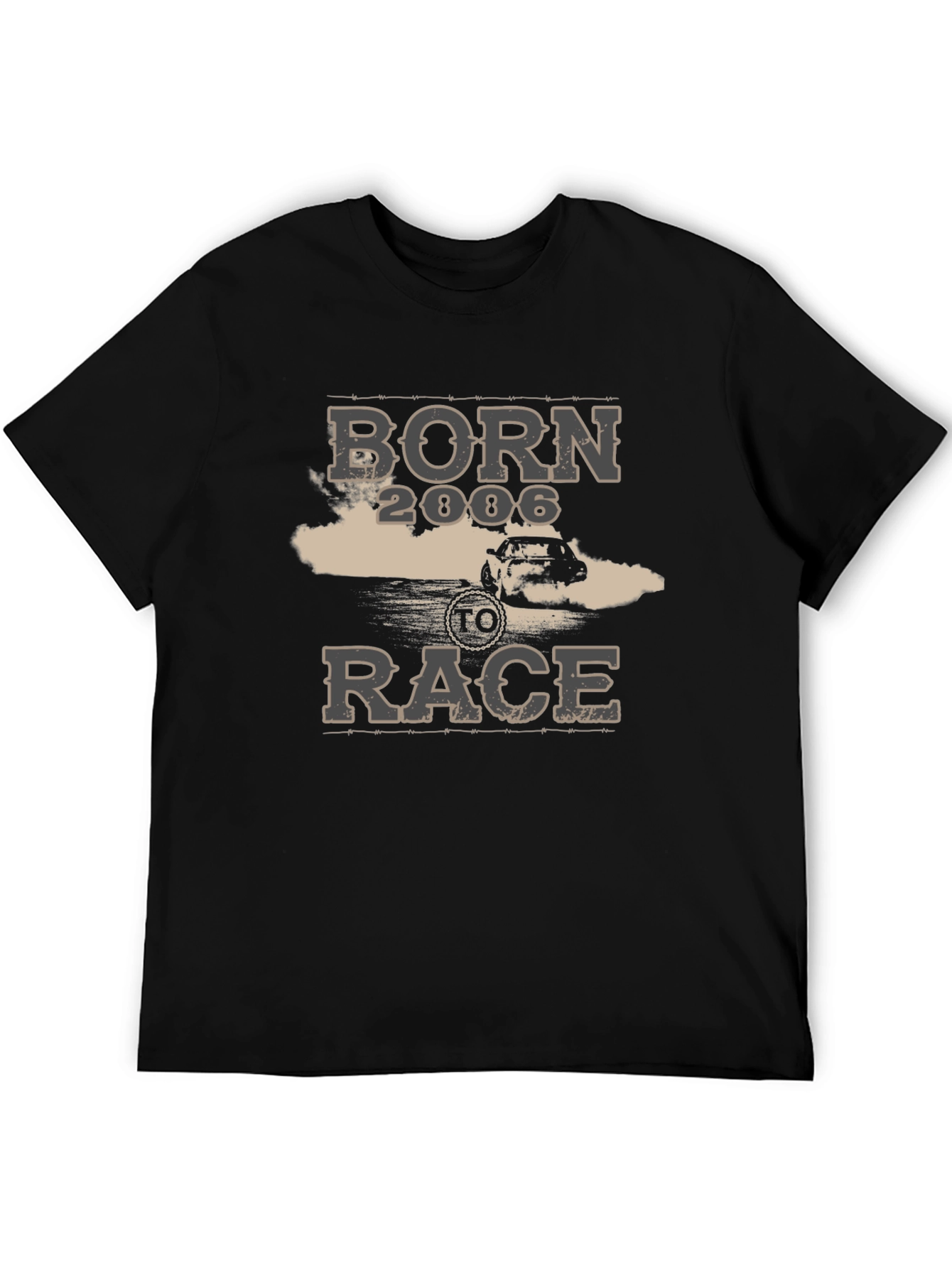 Born 2006 To Race Black Graphic Tee Shirt