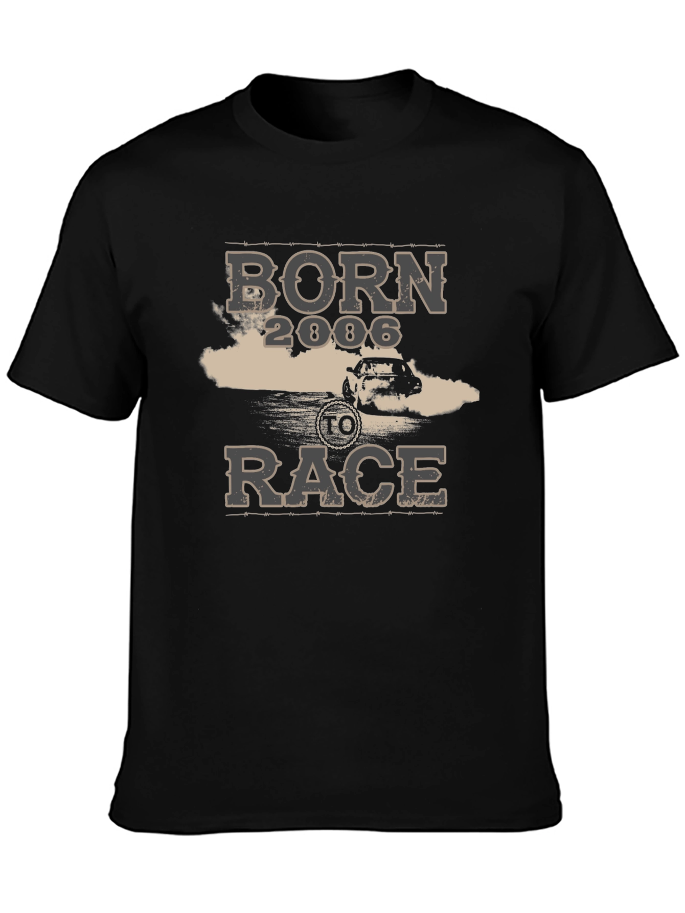Born 2006 To Race Black Graphic Tee Shirt