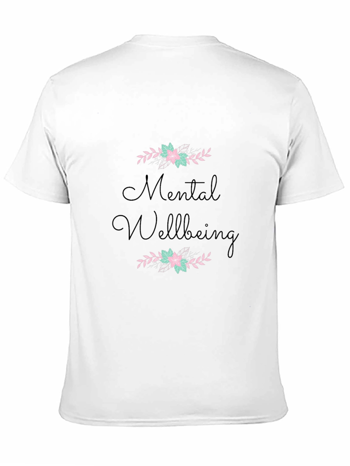 Mental Wellbeing Floral Black T-Shirt