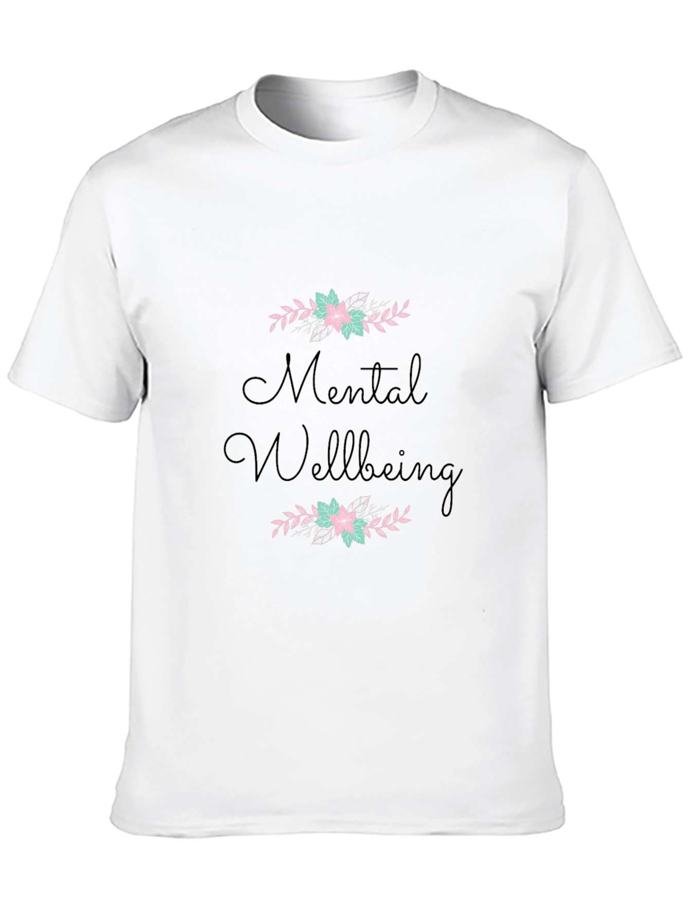 Mental Wellbeing Floral Black T-Shirt