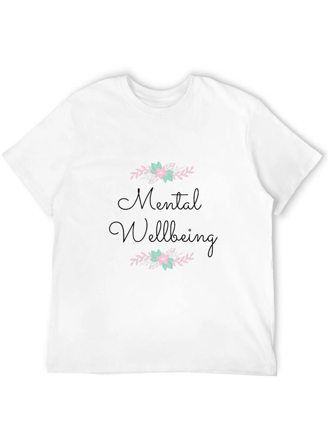 Mental Wellbeing Floral Black T-Shirt
