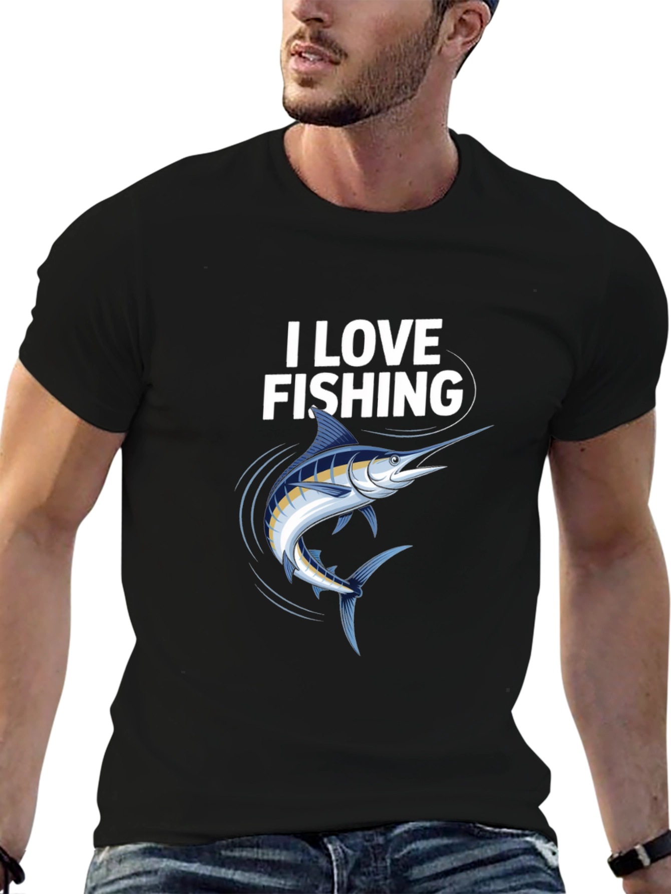 I Love Fishing T-Shirt with Marlin Design