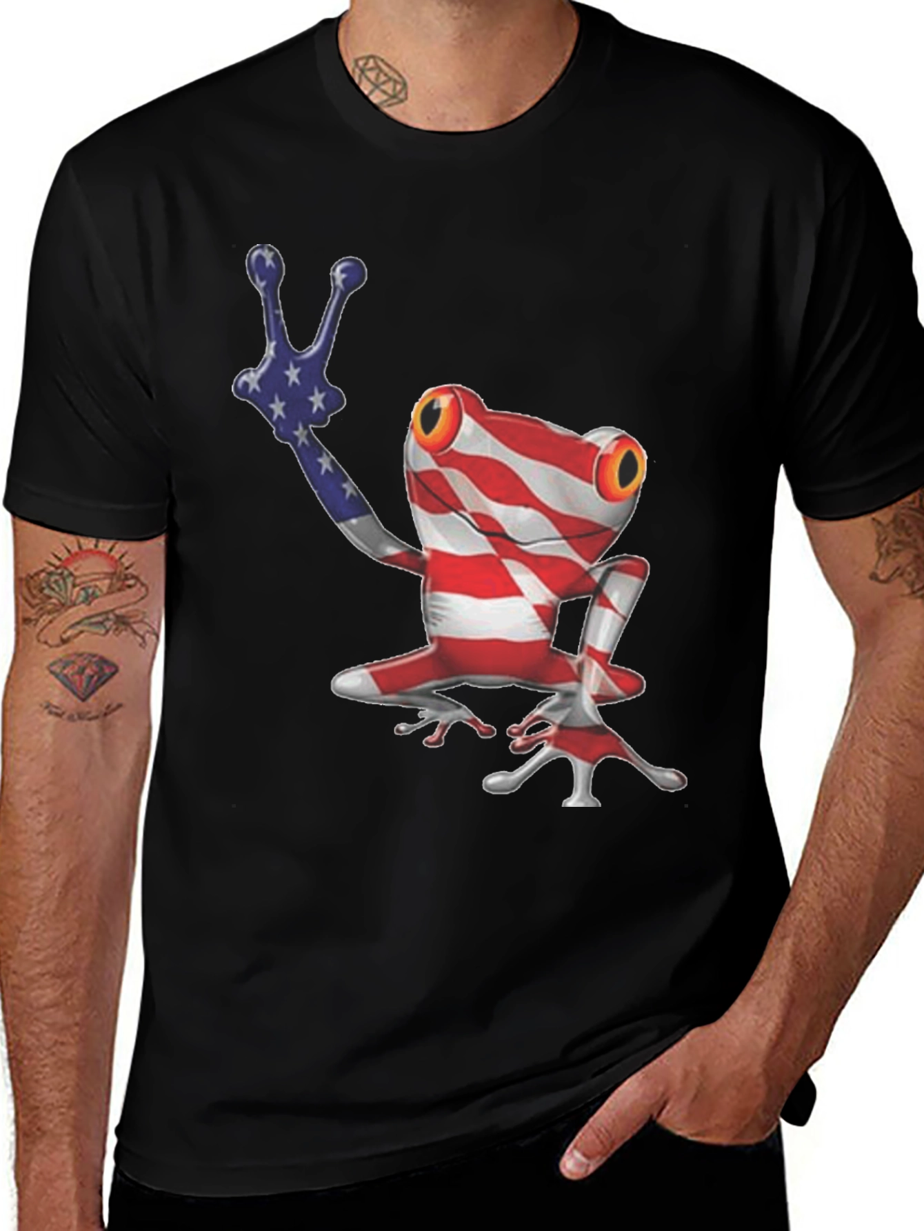 Patriotic Frog Graphic T-Shirt