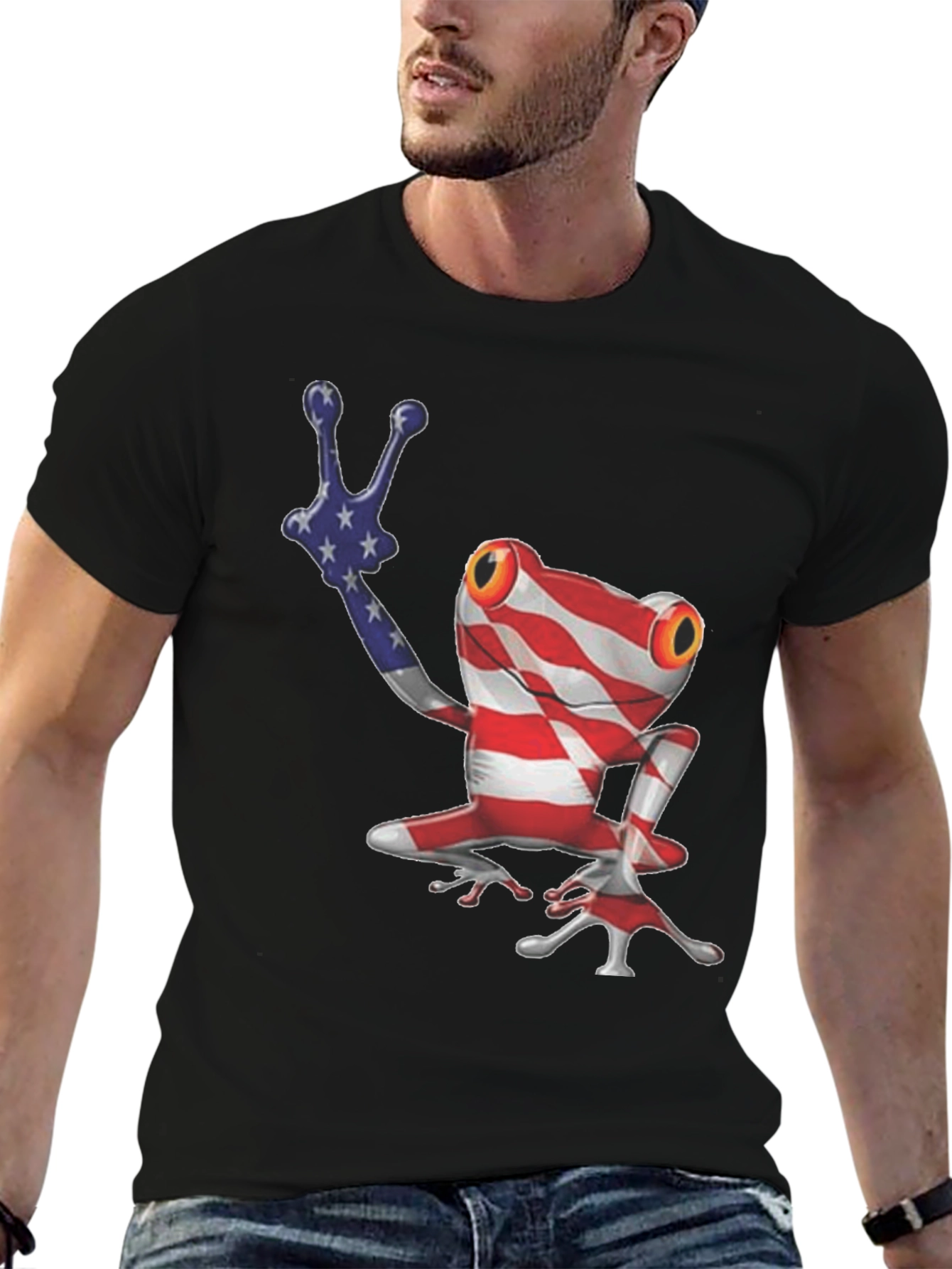 Patriotic Frog Graphic T-Shirt