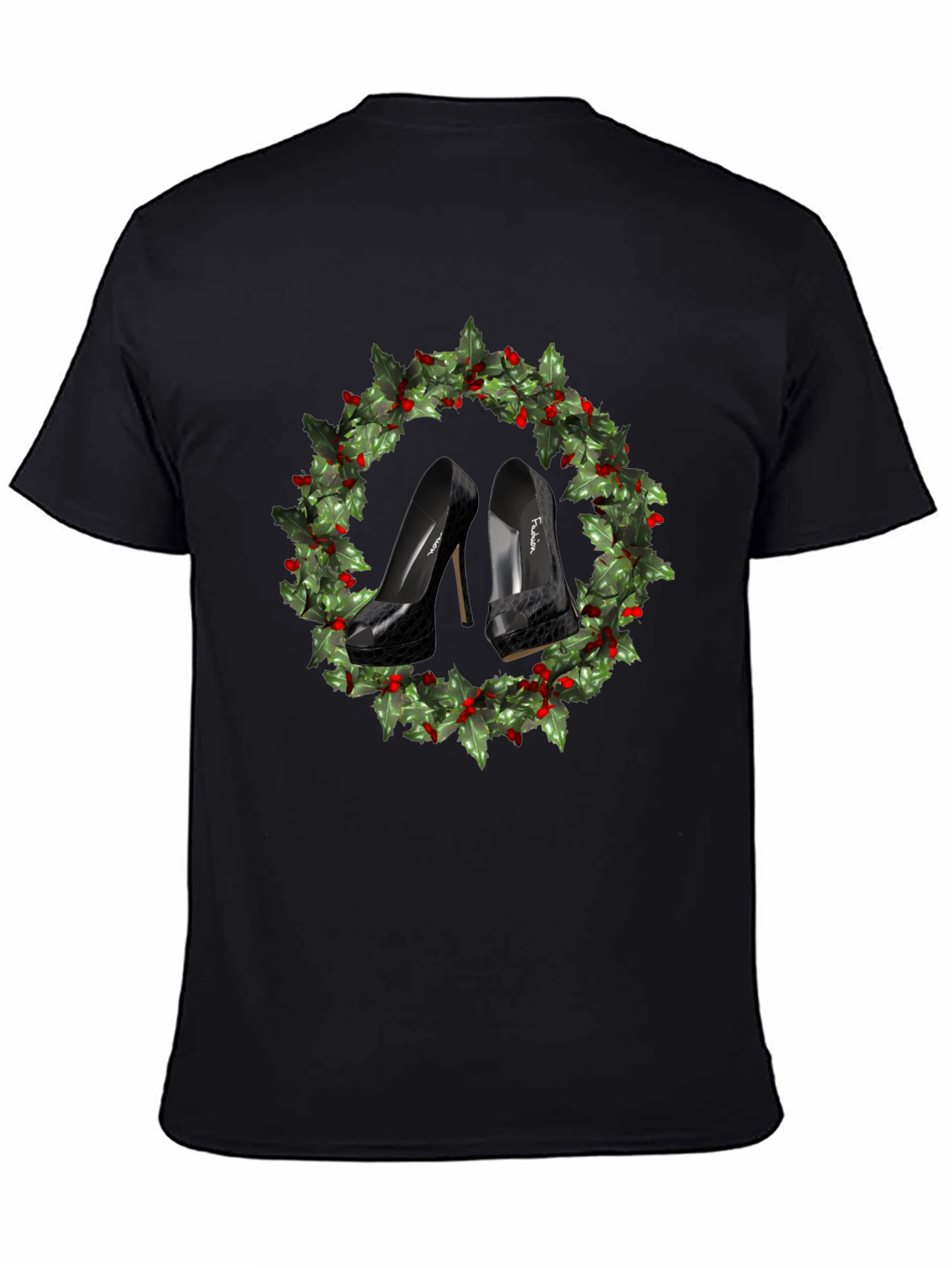 Festive High Heel Wreath T-Shirt