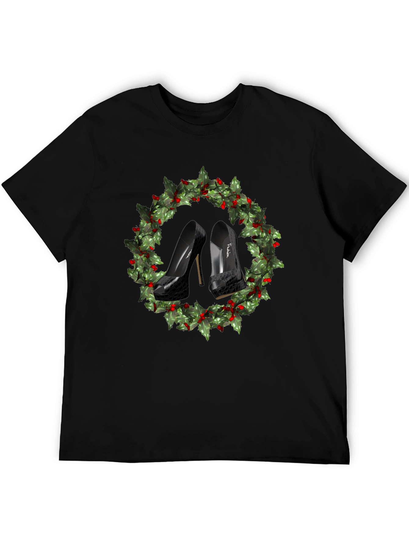 Festive High Heel Wreath T-Shirt