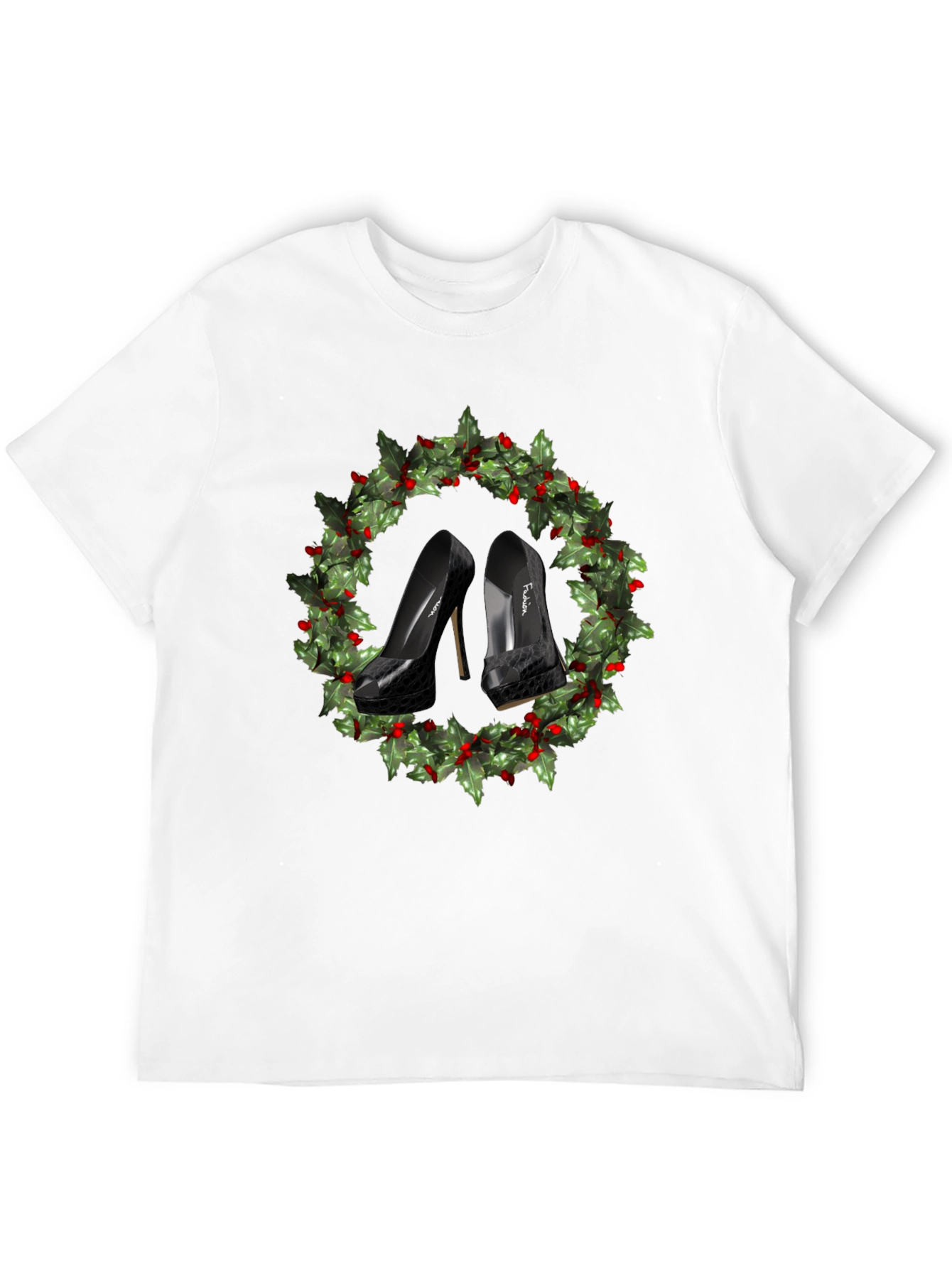 Festive High Heel Wreath T-Shirt
