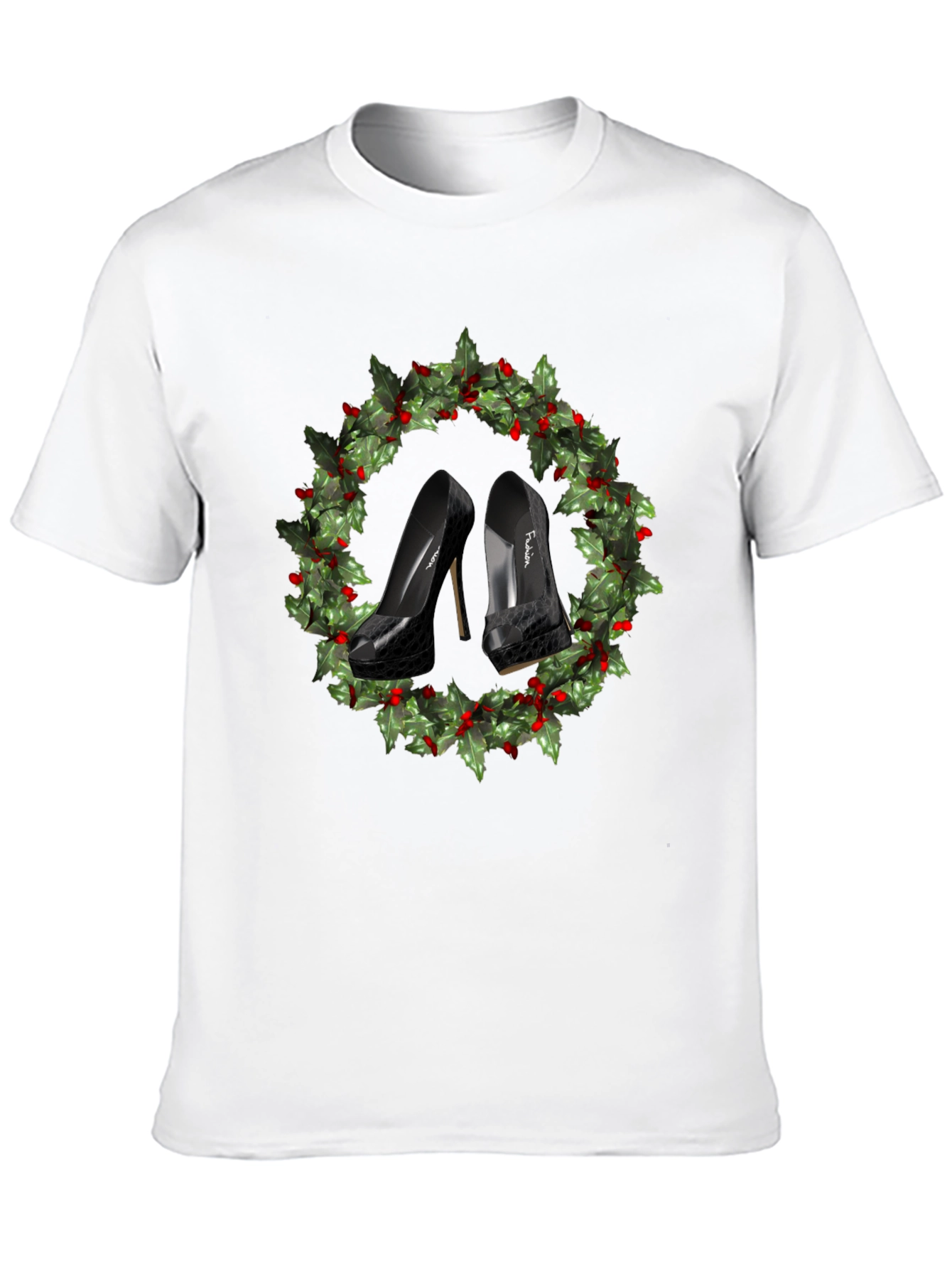 Festive High Heel Wreath T-Shirt