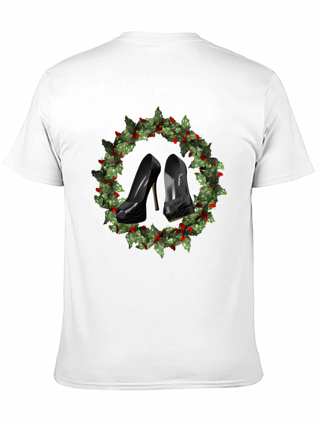 Festive High Heel Wreath T-Shirt