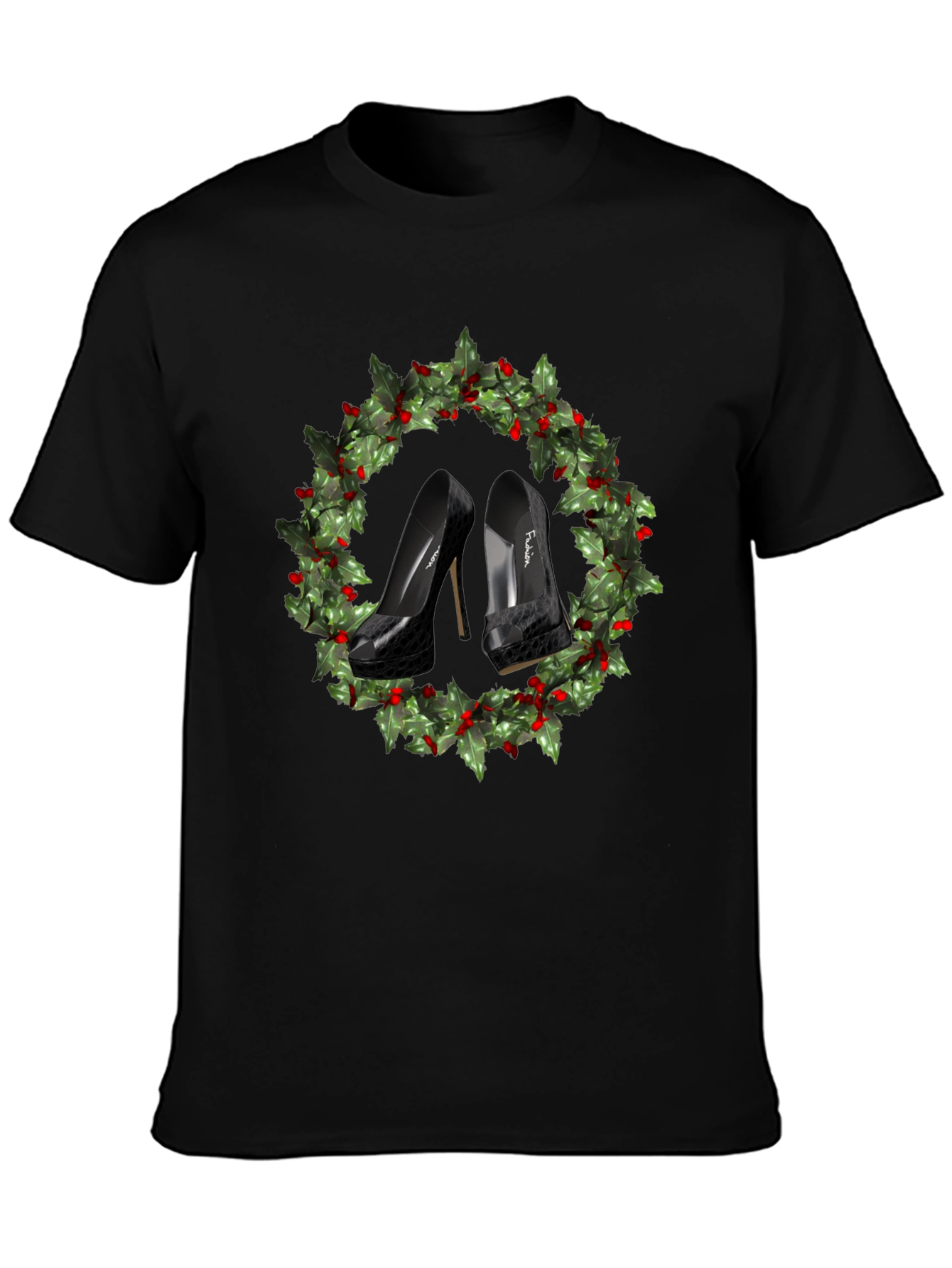 Festive High Heel Wreath T-Shirt