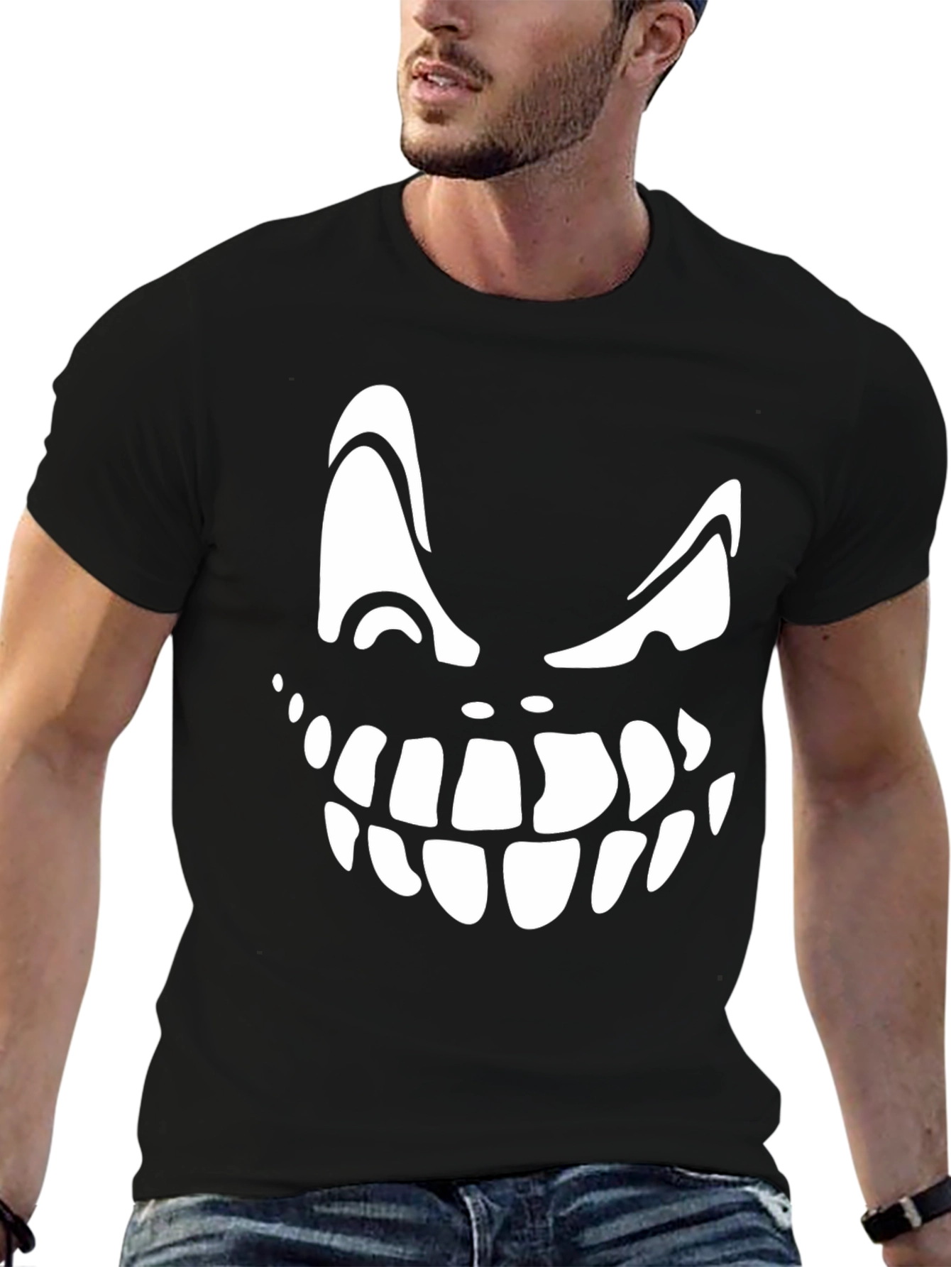 Scary Grin Graphic Tee - Halloween Spooky T-Shirt