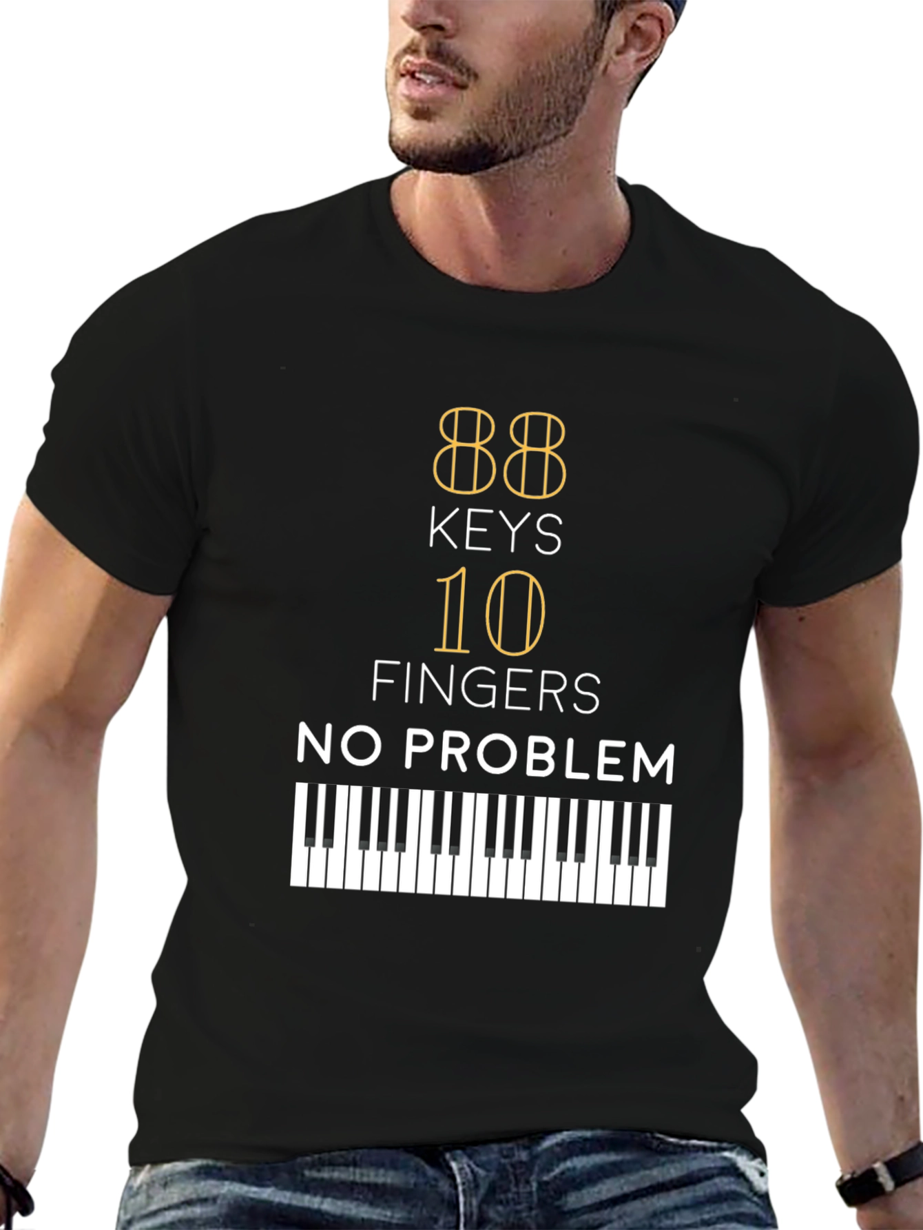 88 Keys 10 Fingers Piano Graphic T-Shirt
