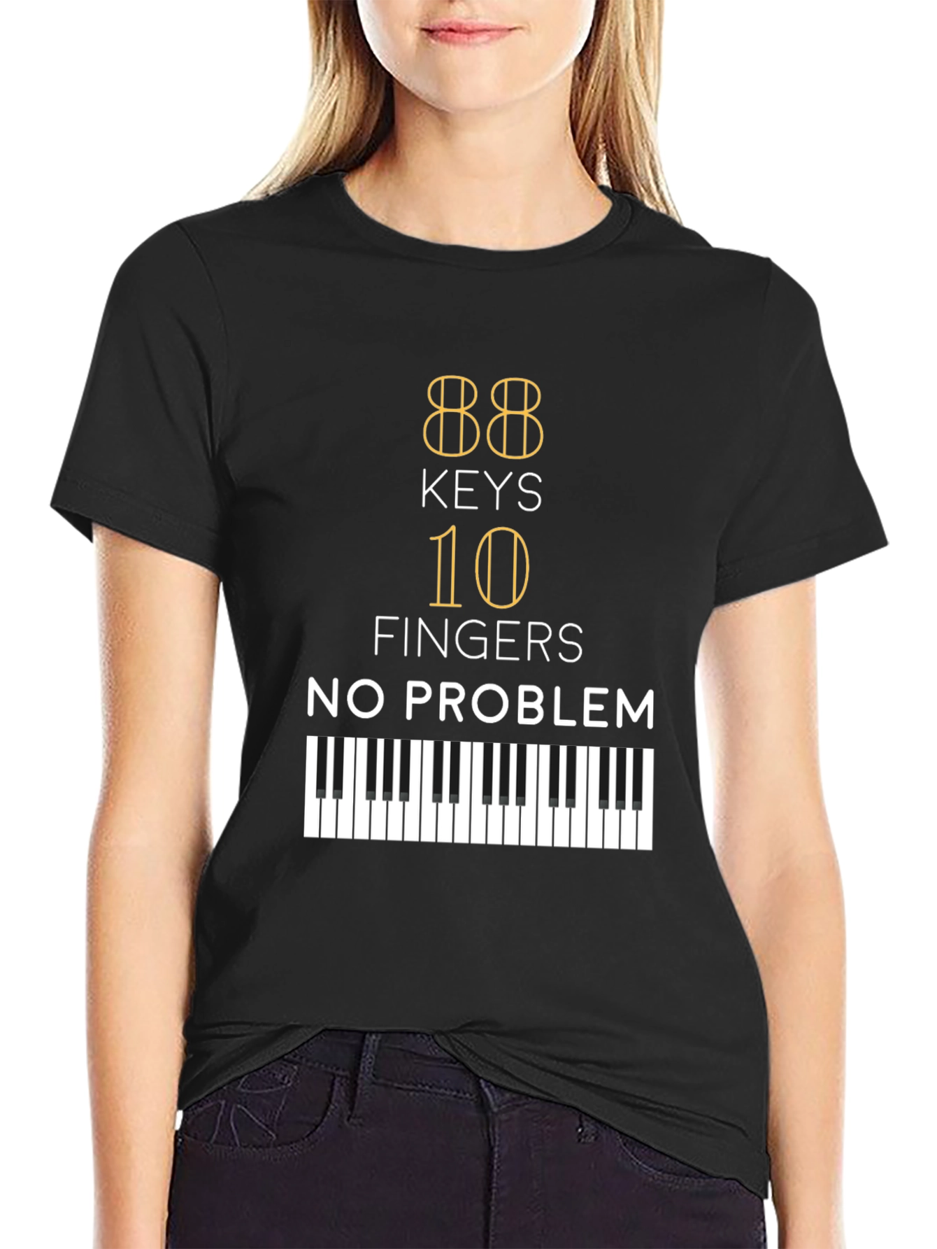 88 Keys 10 Fingers Piano Graphic T-Shirt