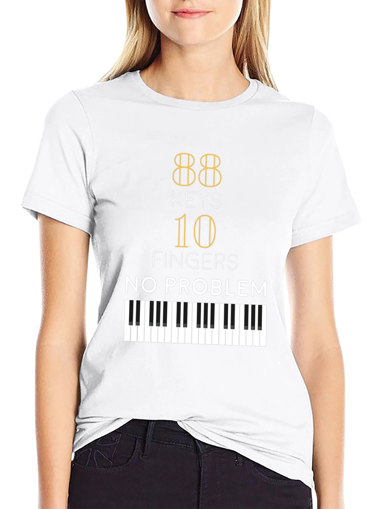 88 Keys 10 Fingers Piano Graphic T-Shirt