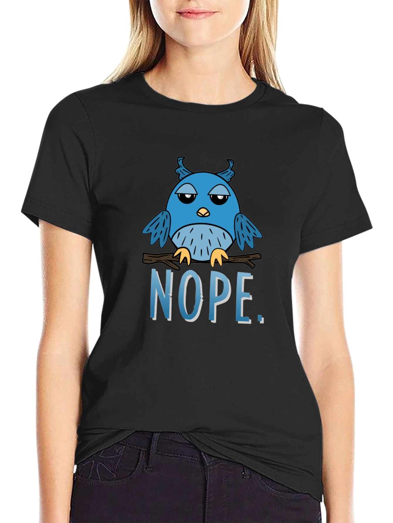 Nope Owl Graphic Tee - Funny Bird T-Shirt