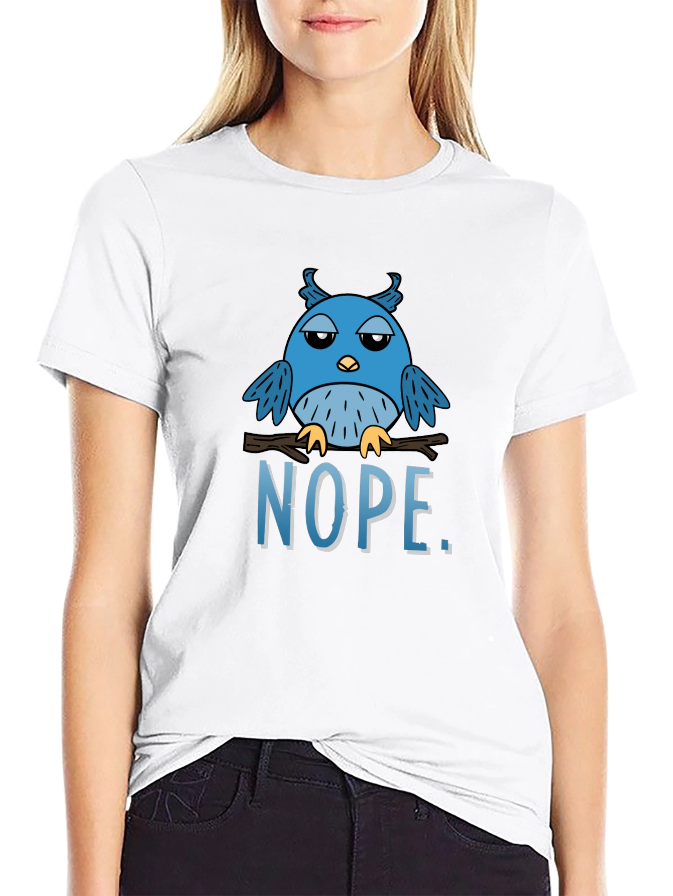 Nope Owl Graphic Tee - Funny Bird T-Shirt