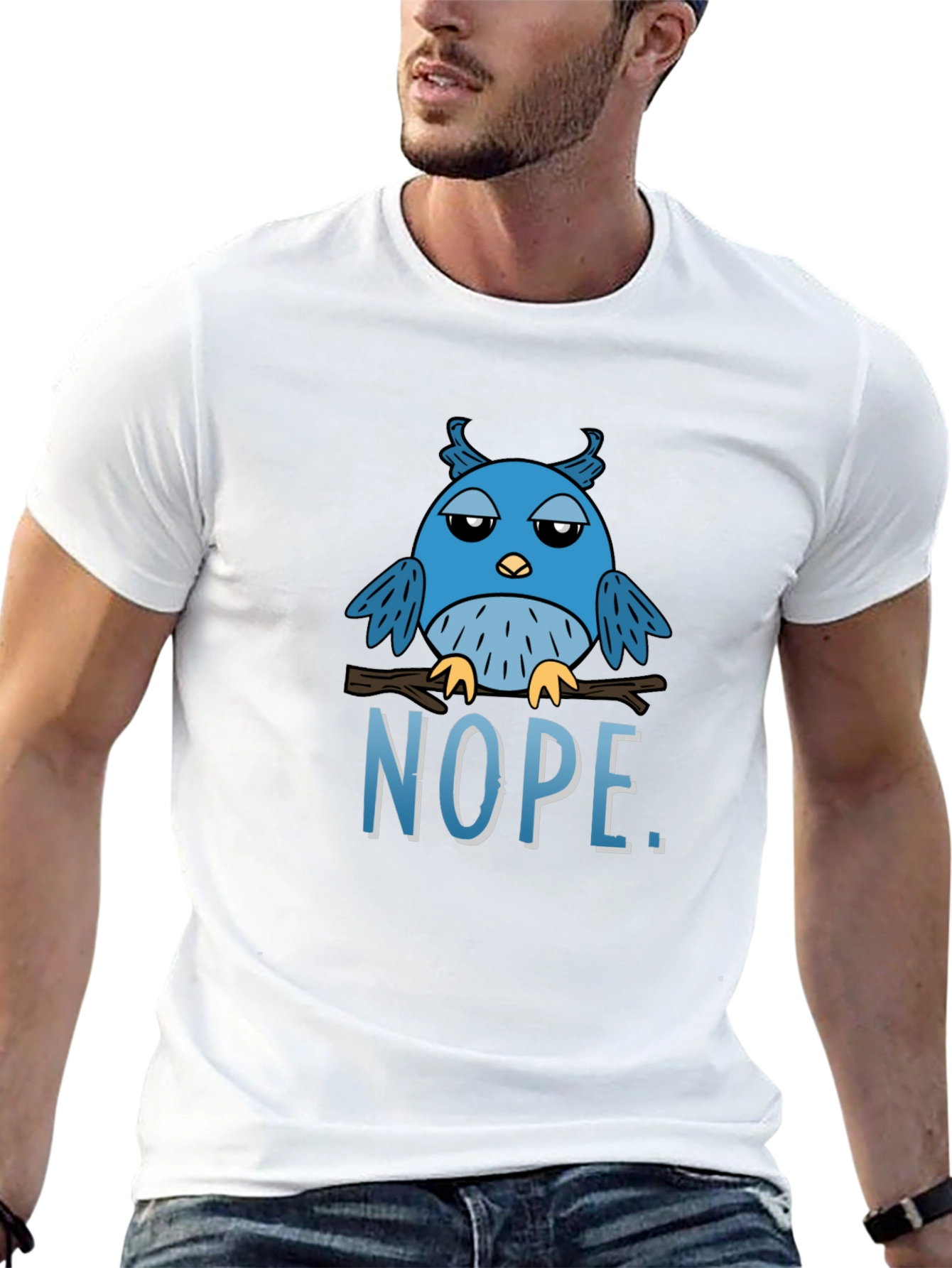 Nope Owl Graphic Tee - Funny Bird T-Shirt