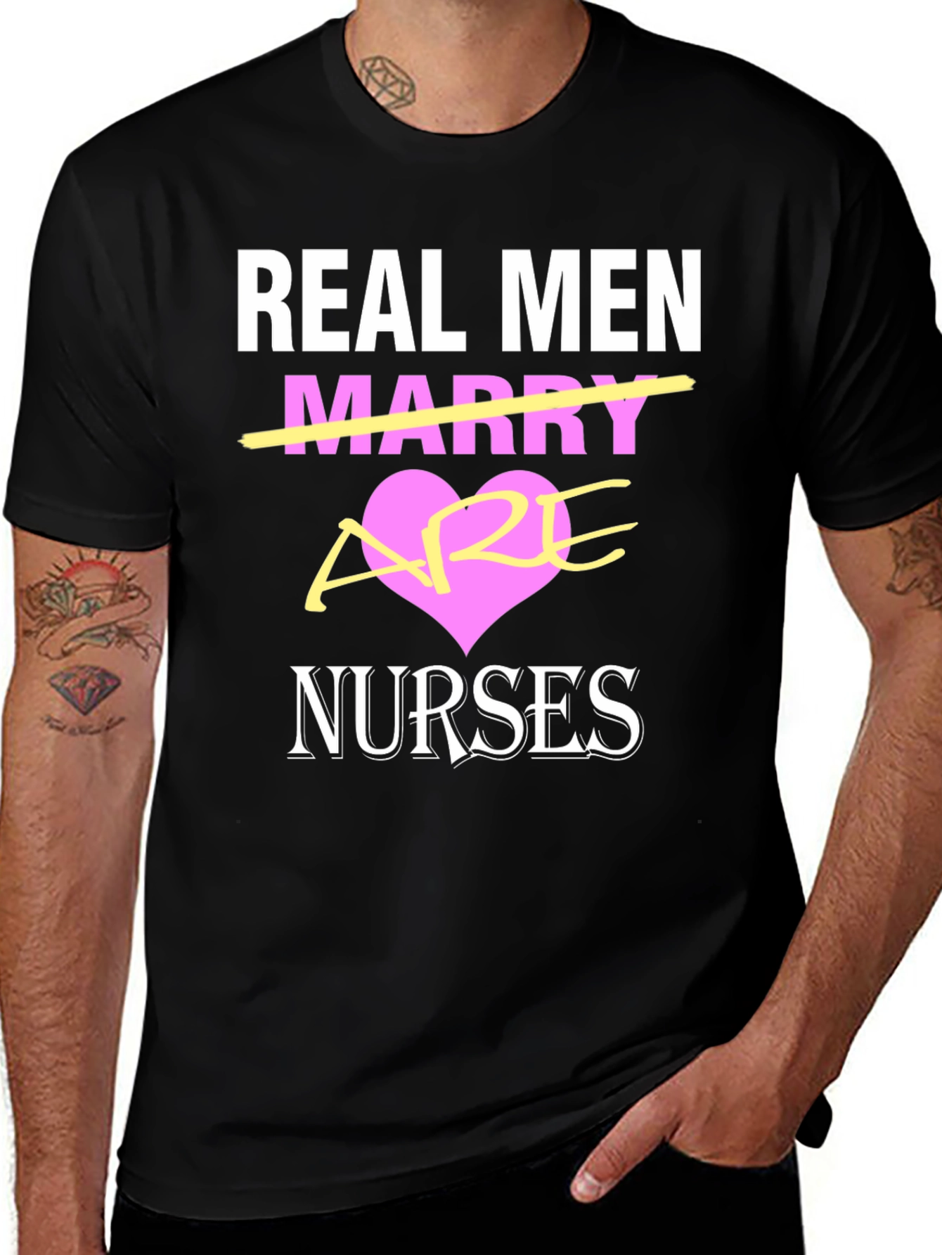 Real Men Are Nurses T-Shirt - Black Graphic Tee