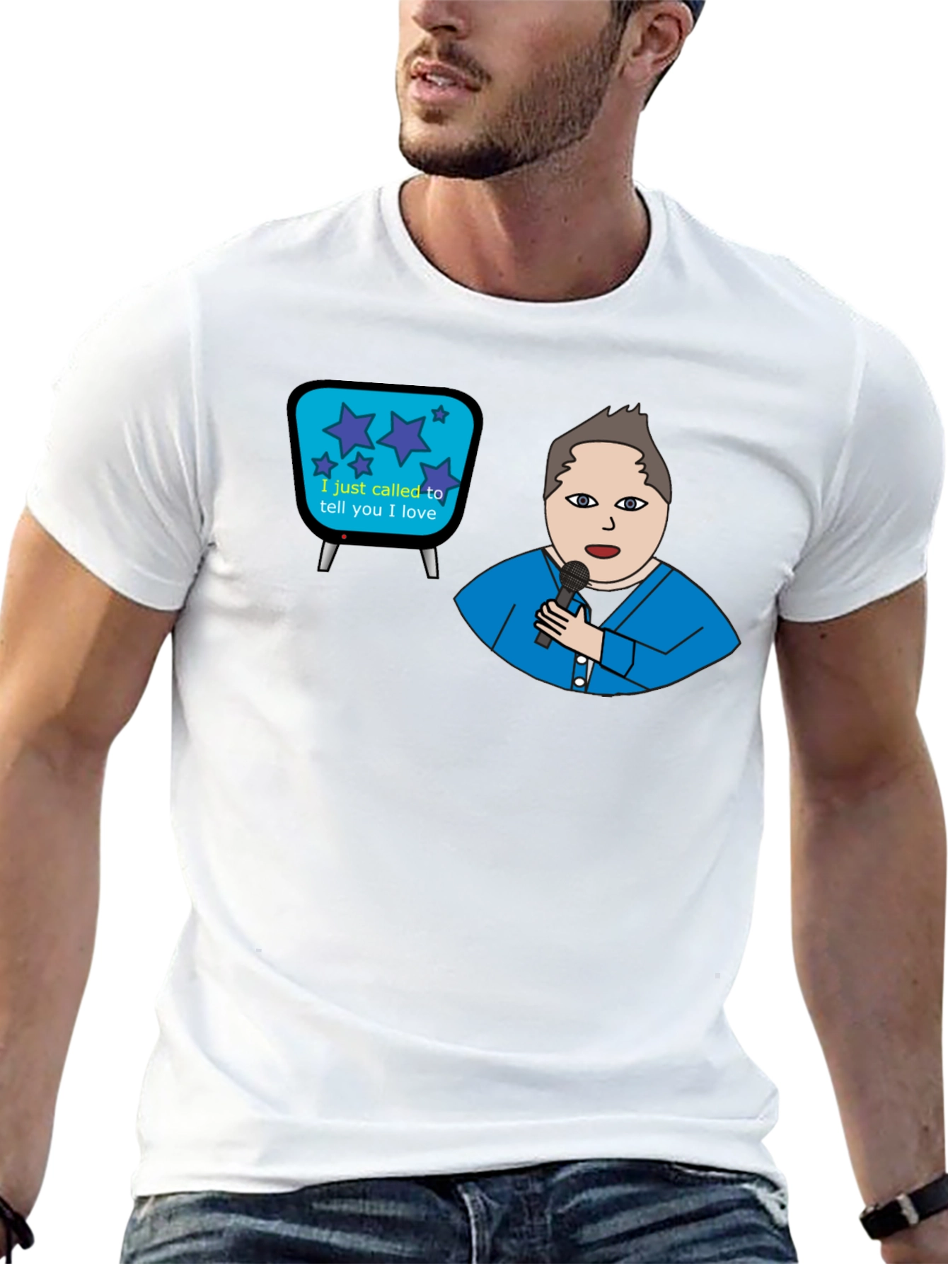 Retro TV & Crooner Graphic Tee - Black