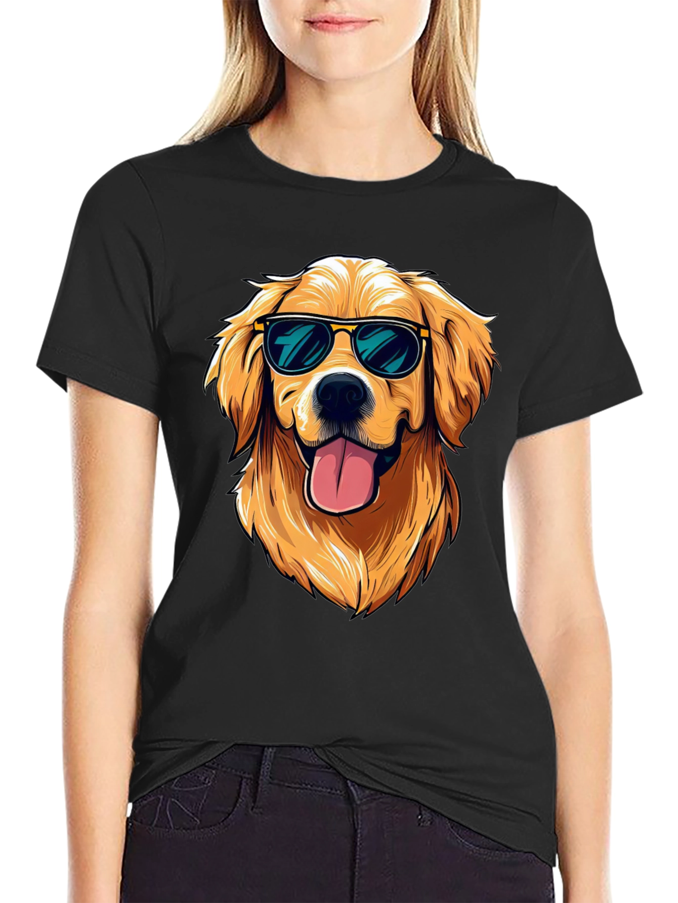 Cool Dog Graphic T-Shirt - Black