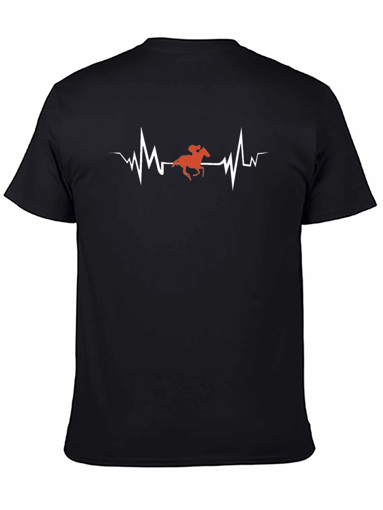 Horse Racing Heartbeat T-Shirt - Black