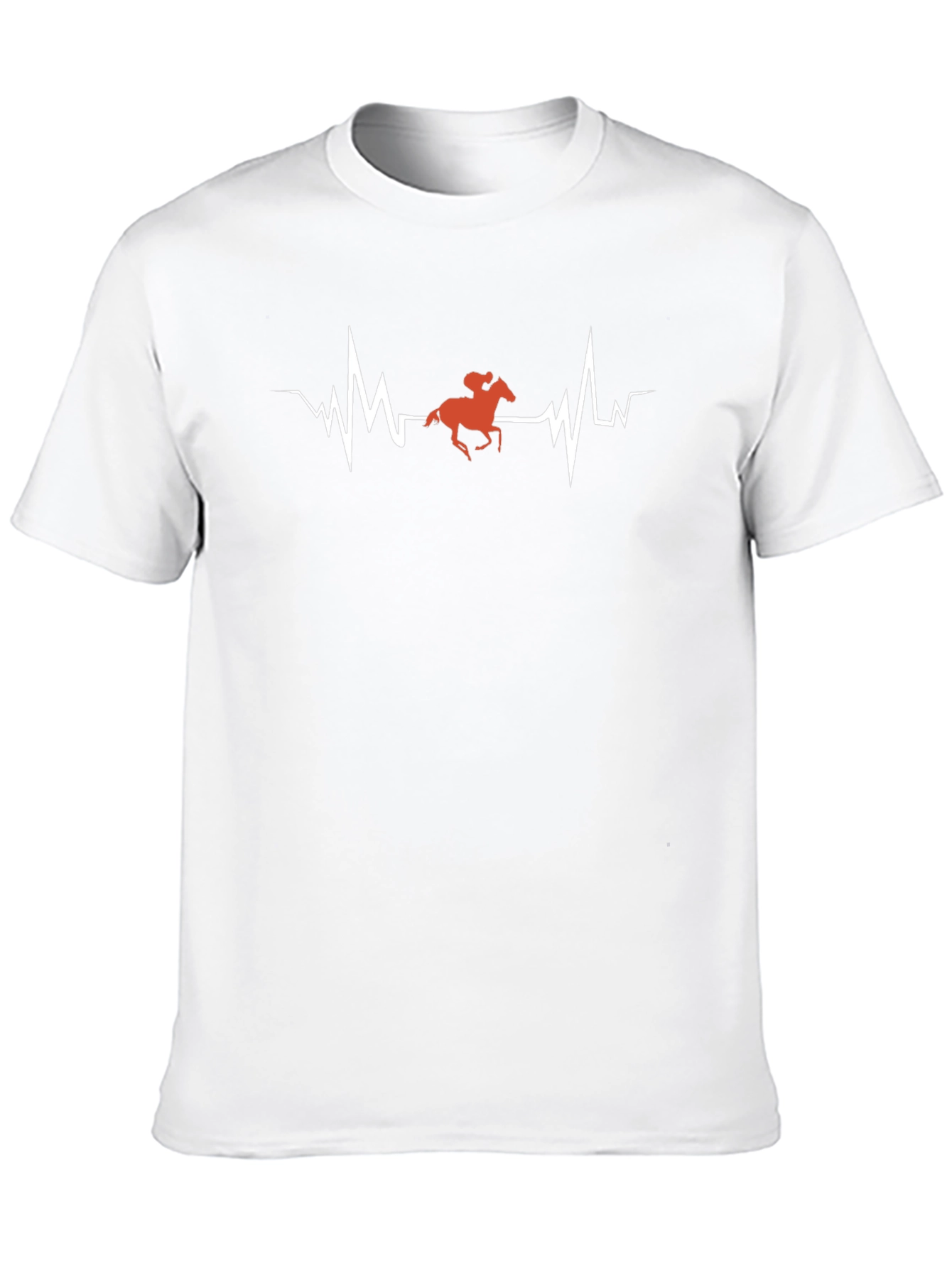 Horse Racing Heartbeat T-Shirt - Black