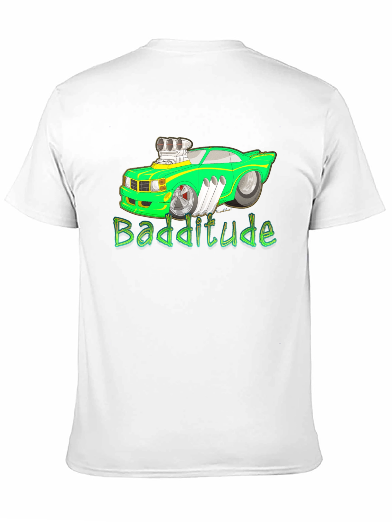Badditude Cartoon Car Graphic T-Shirt