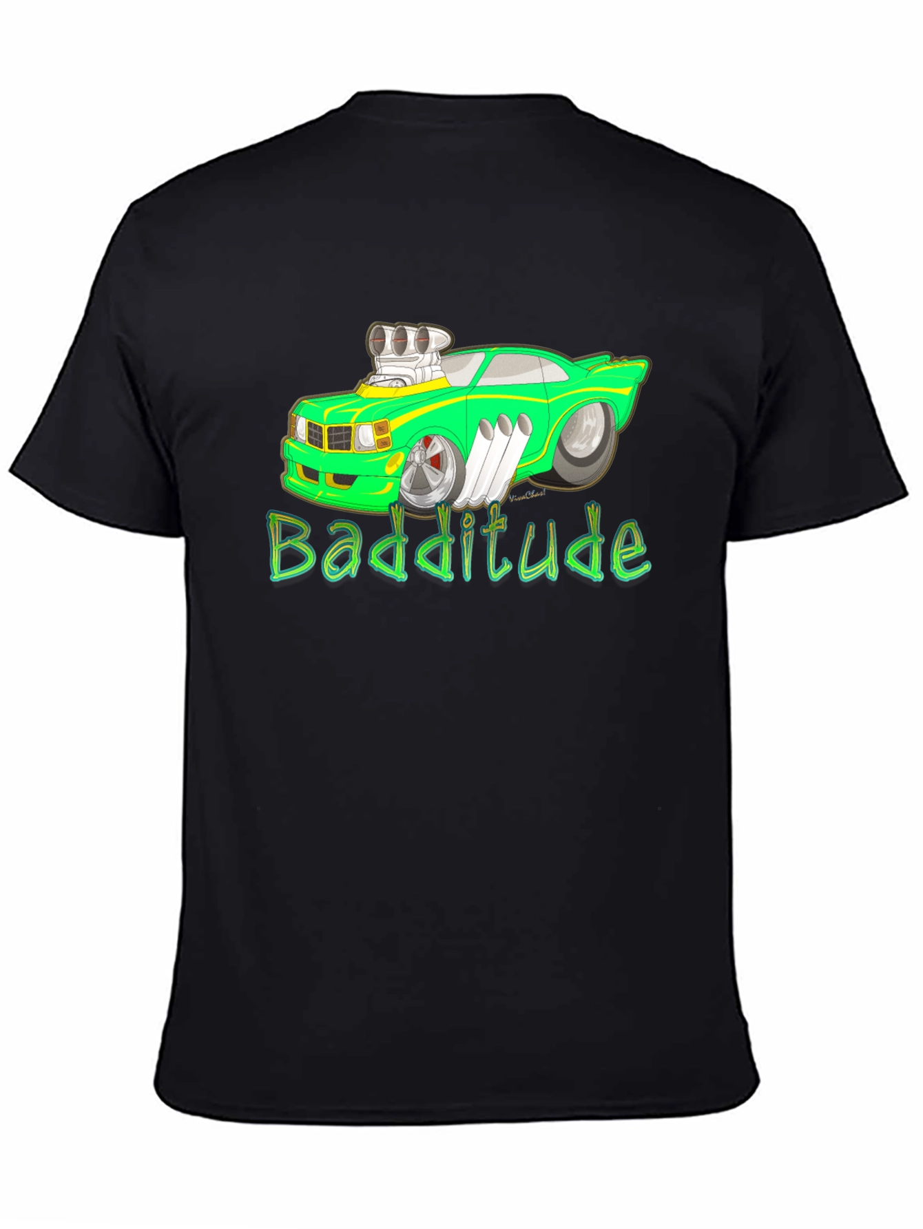 Badditude Cartoon Car Graphic T-Shirt