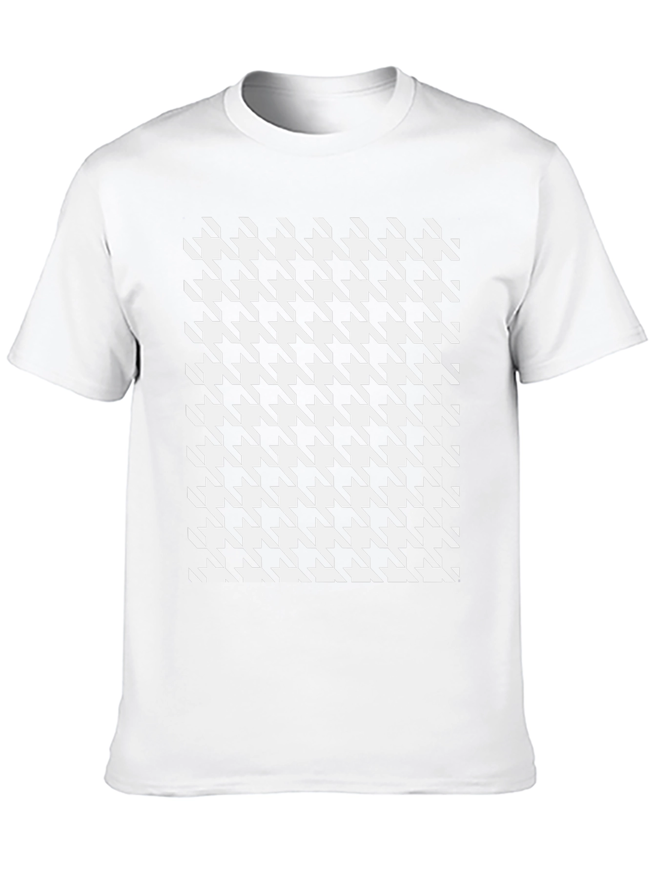 Houndstooth Patterned Black T-Shirt