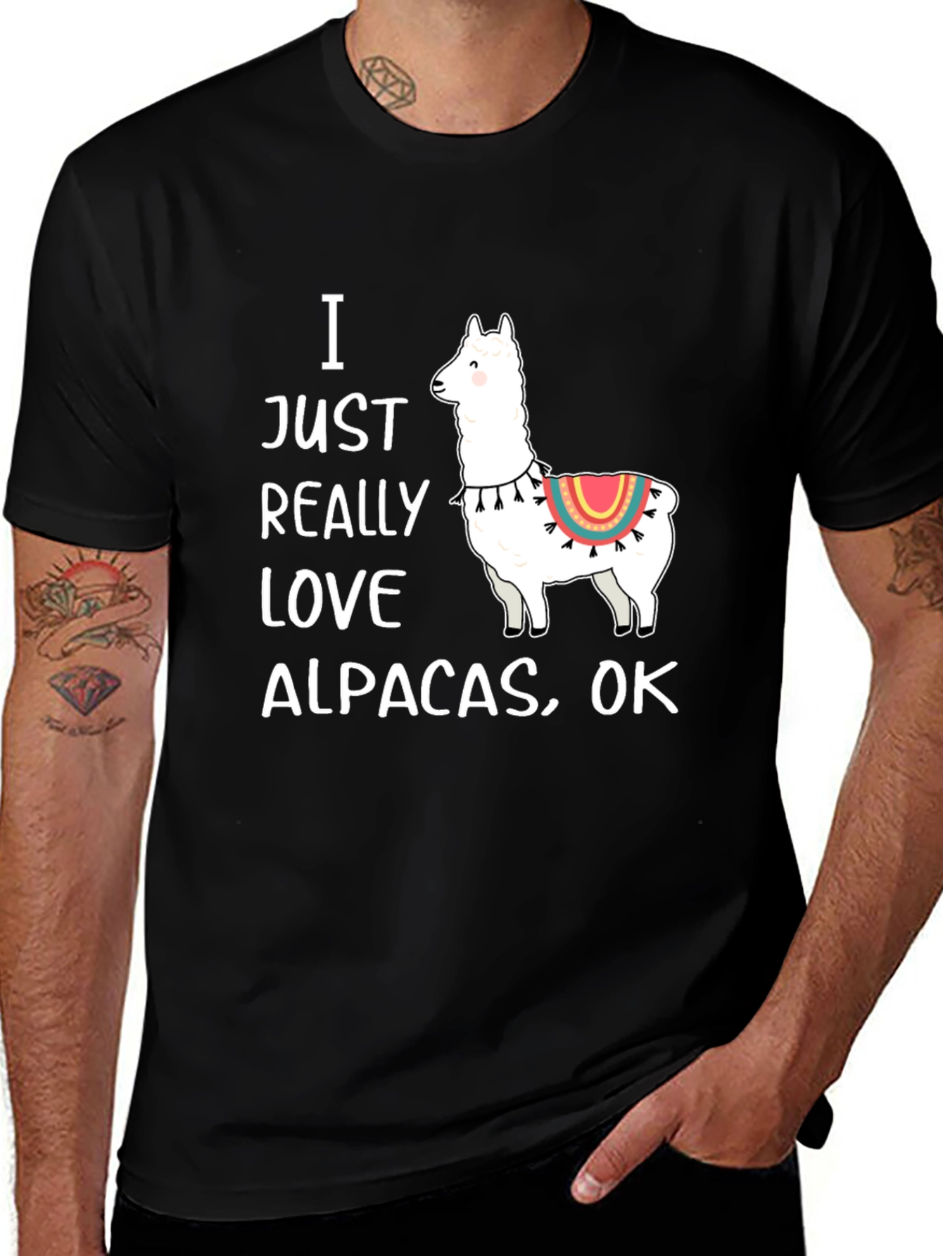 I Love Alpacas Graphic T-Shirt -  Funny Alpaca Tee