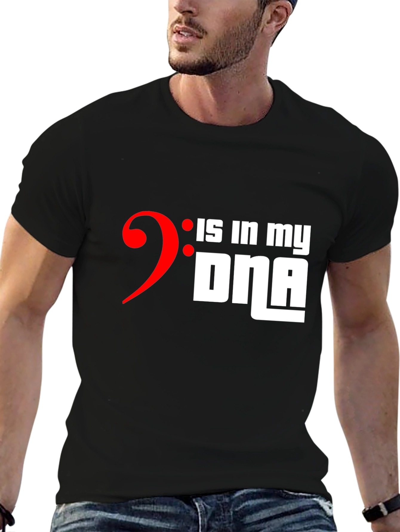 Music Bass Clef DNA T-Shirt - Musician Gift