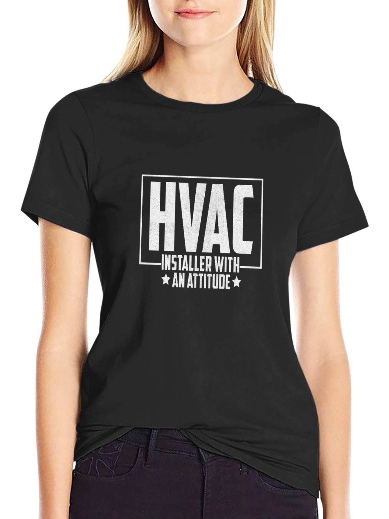 HVAC Installer With Attitude T-Shirt - Black