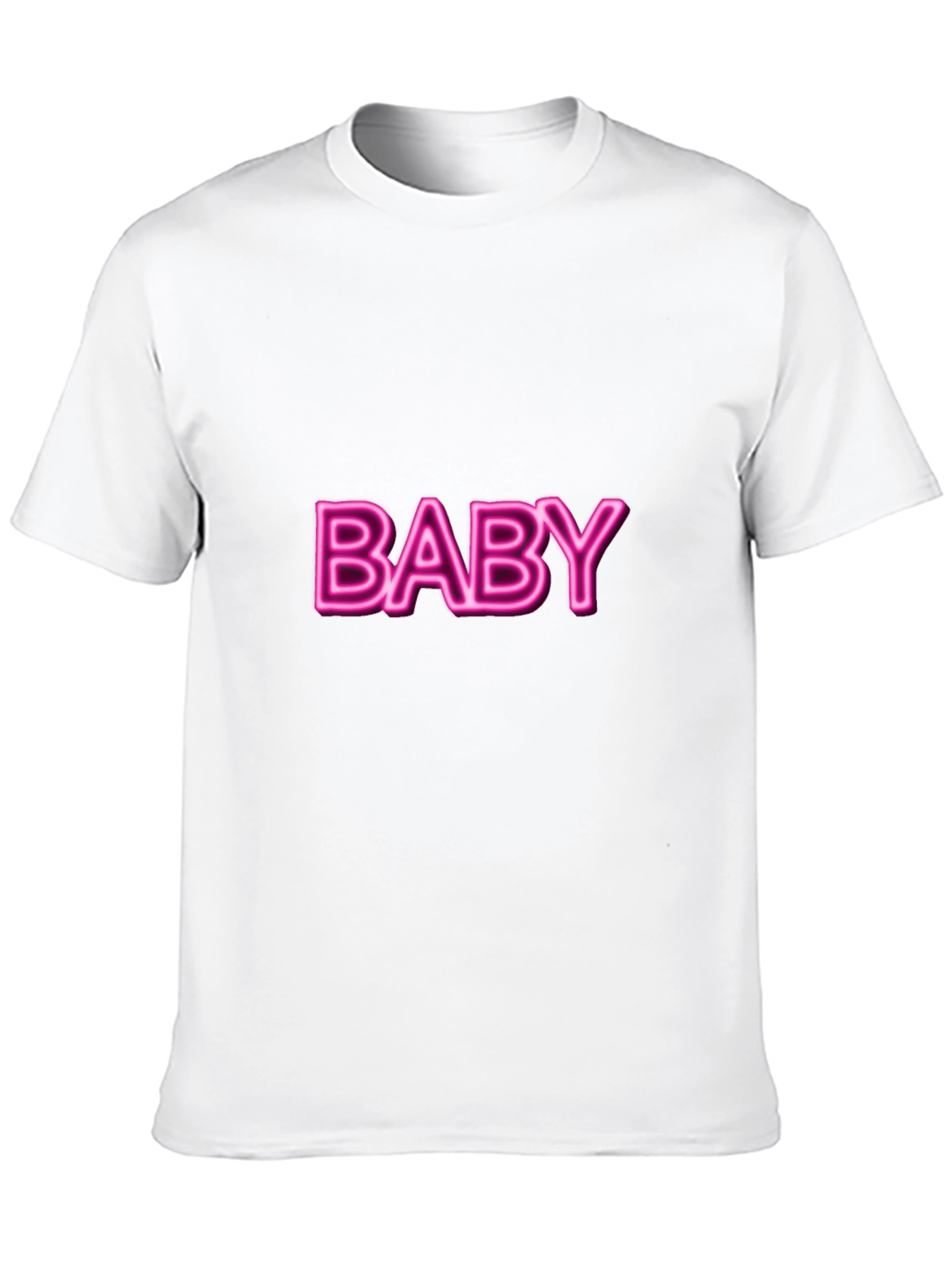 Neon Pink Baby Graphic Black T-Shirt