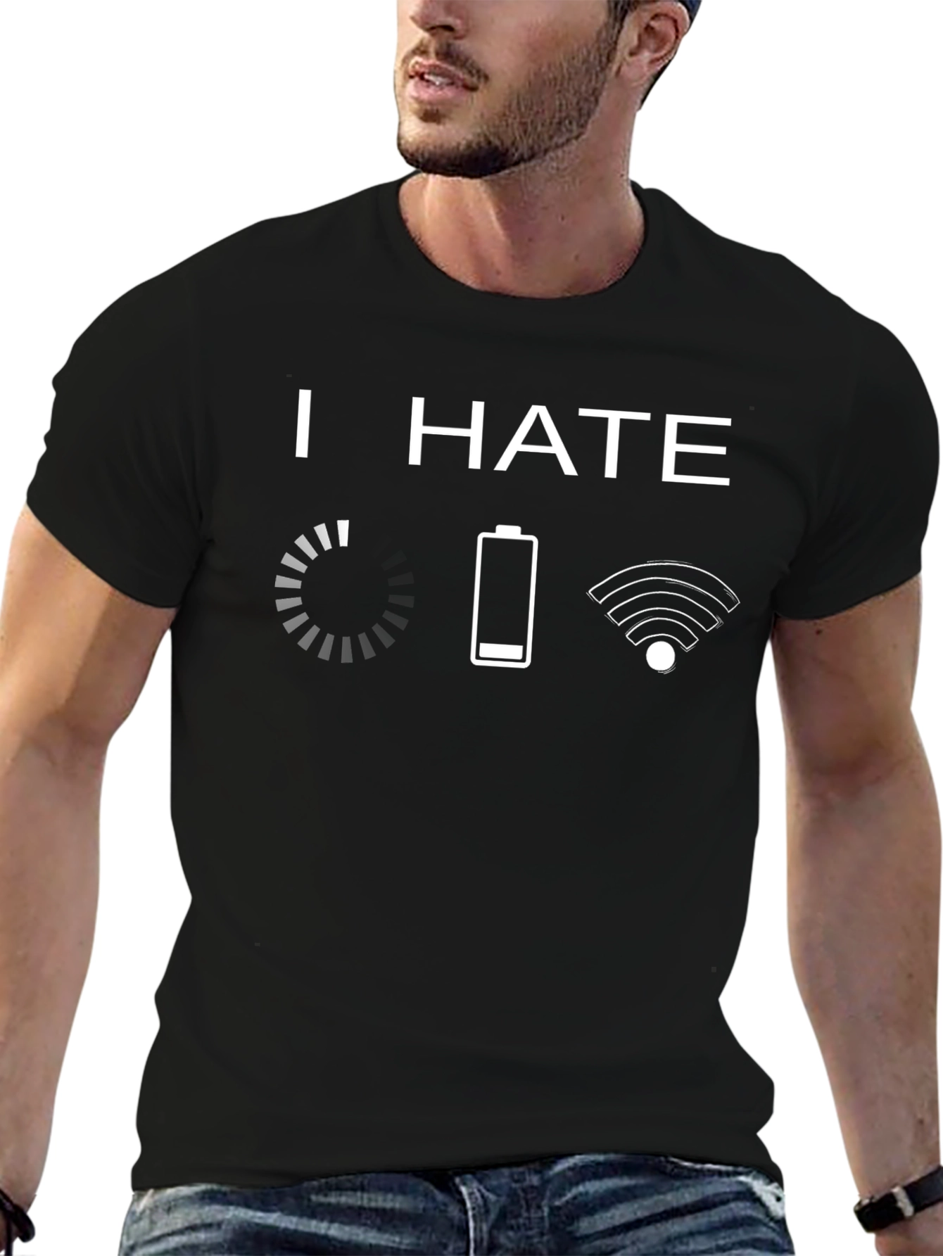 I Hate Loading Battery and WiFi T-Shirt