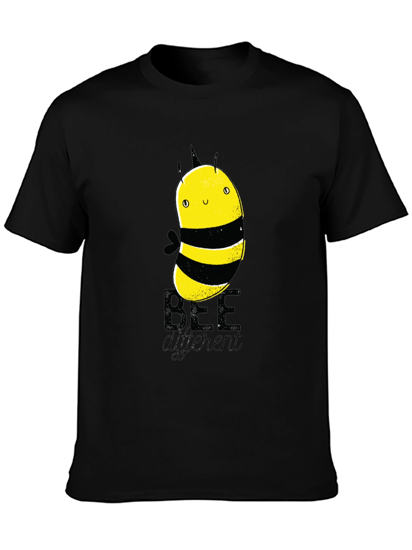 Bee Different Graphic Tee - Black Cotton T-Shirt