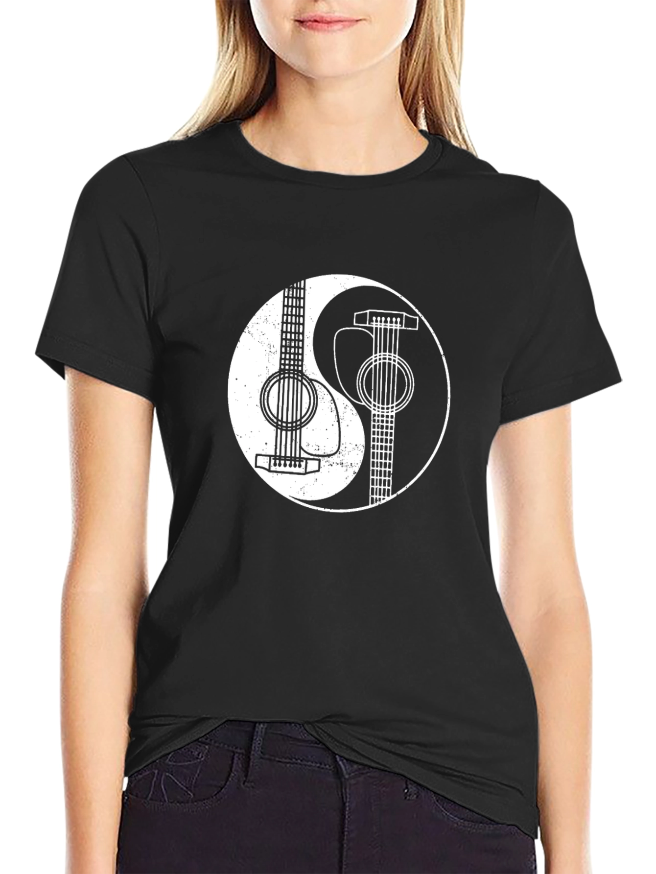 Yin Yang Guitar Graphic T-Shirt