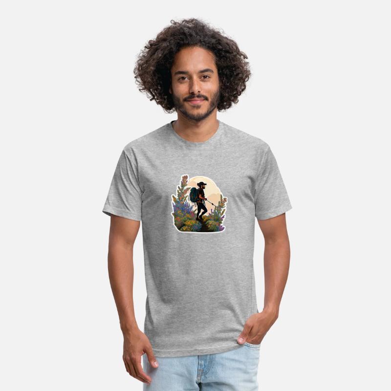 A Backpacker Hiking Along A Rugged Land