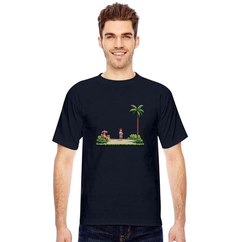 A pixel art of summer vacation