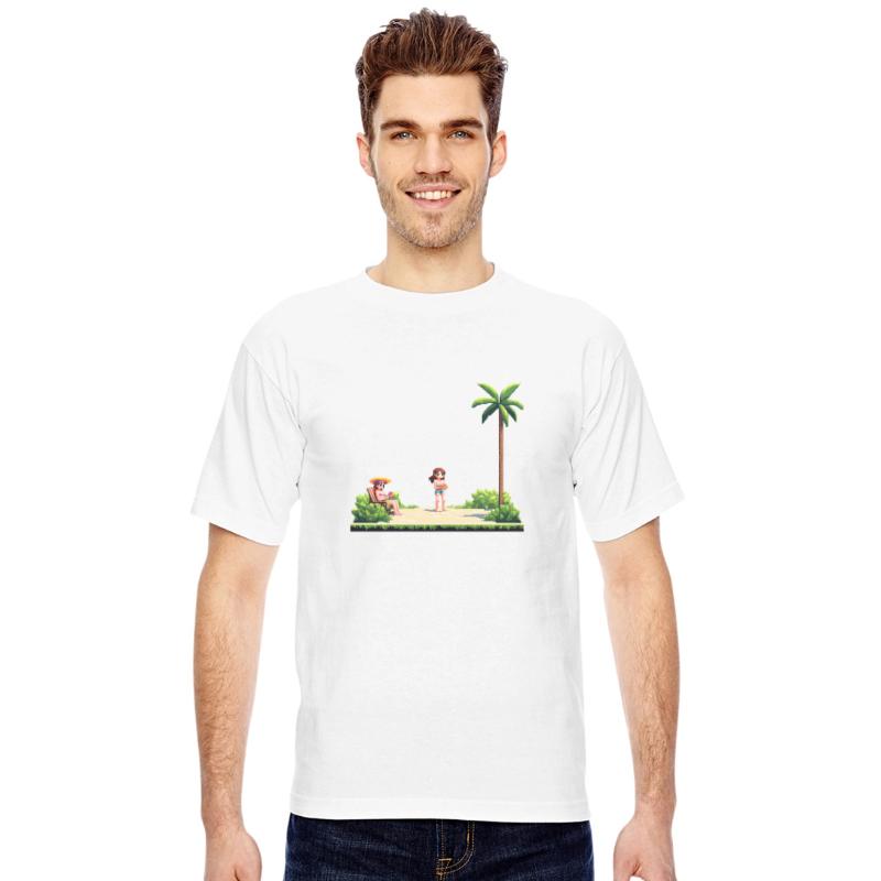 A pixel art of summer vacation
