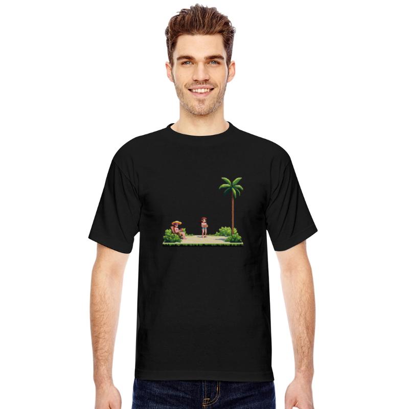 A pixel art of summer vacation