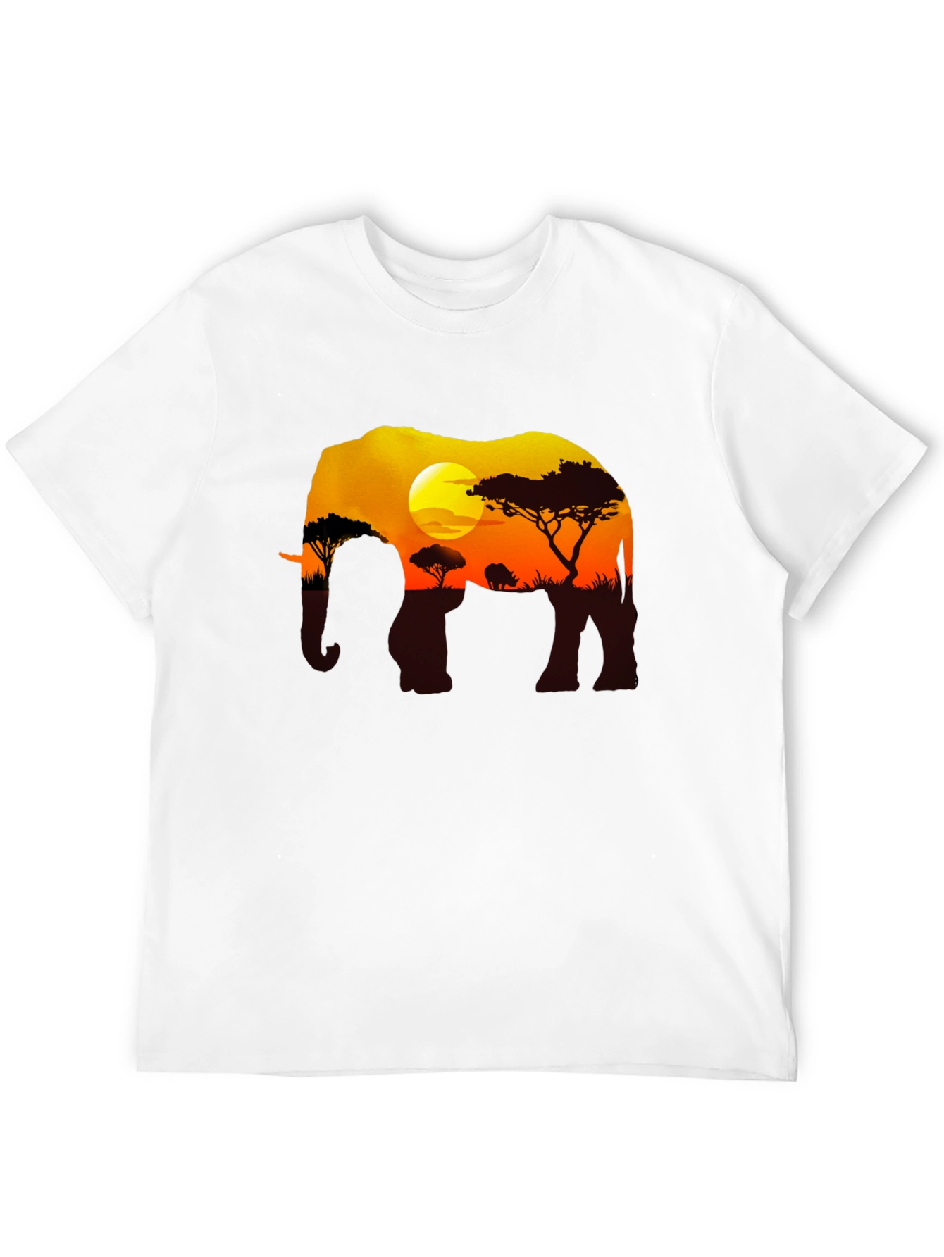 Elephant Sunset Graphic Tee - Black Safari Shirt