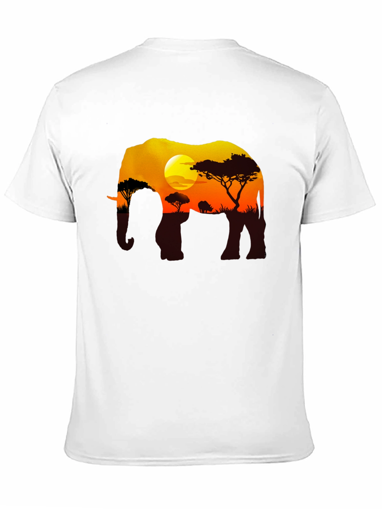 Elephant Sunset Graphic Tee - Black Safari Shirt