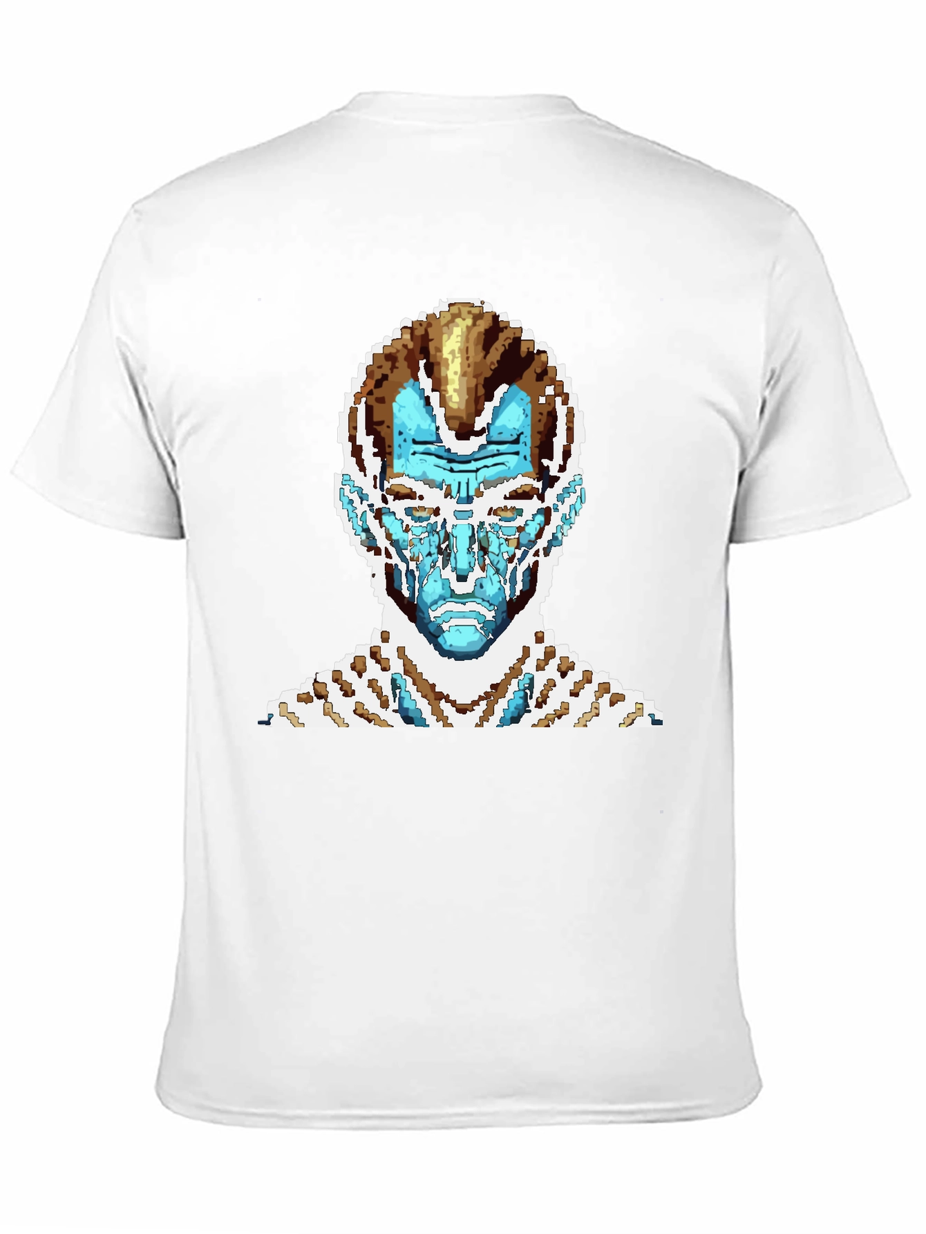 Pixel Art T-Shirt - Blue Alien Face Graphic Tee