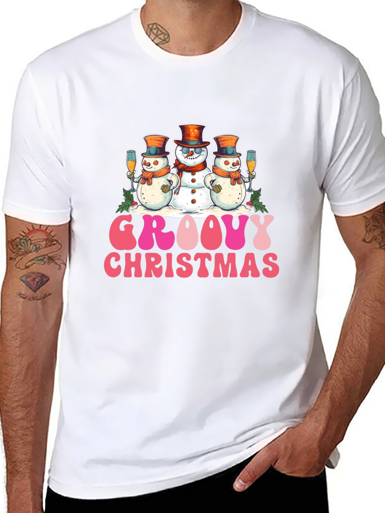 Groovy Christmas Snowmen Tee