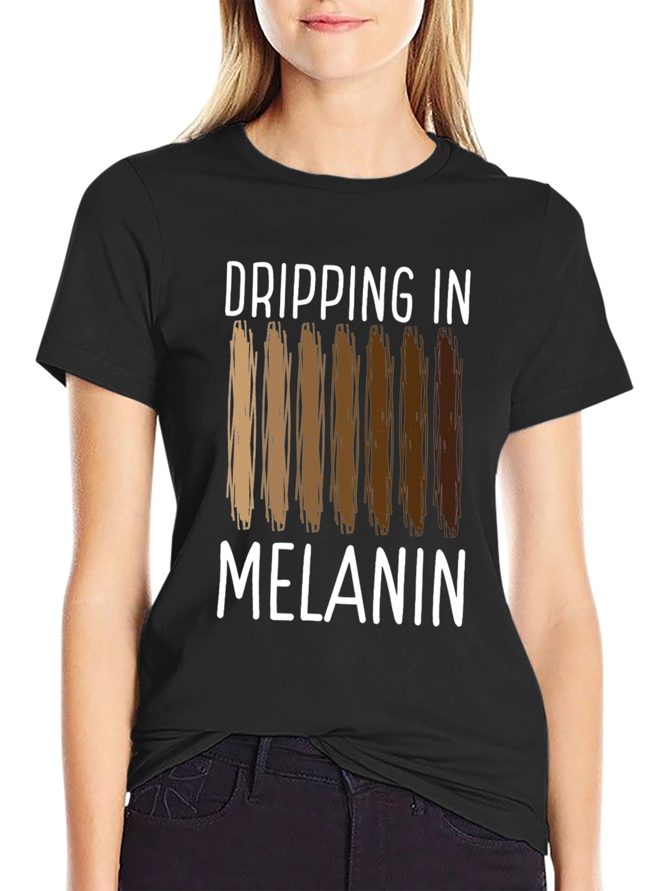 Dripping in Melanin Graphic Tee - Black