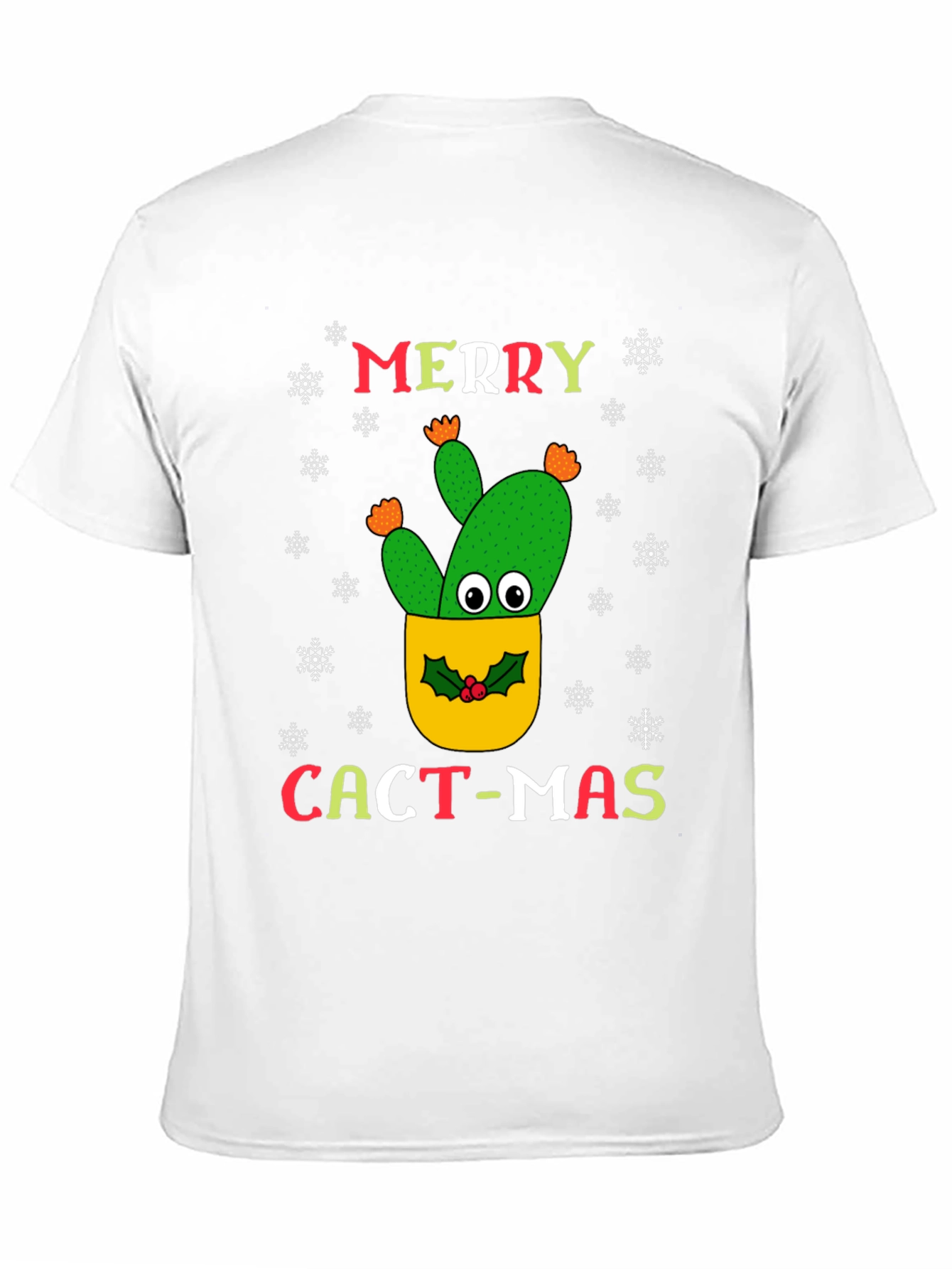 Merry Cact-Mas Black T-Shirt - Christmas Cactus Tee